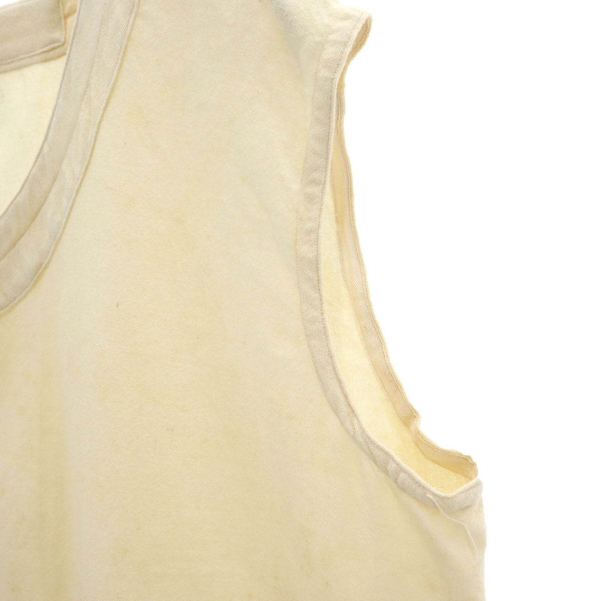 FRENCH ARMY フランス軍 40s 50s ヴィンテージ ノースリーブ Vネック ベスト 46 ベージュ メンズ
