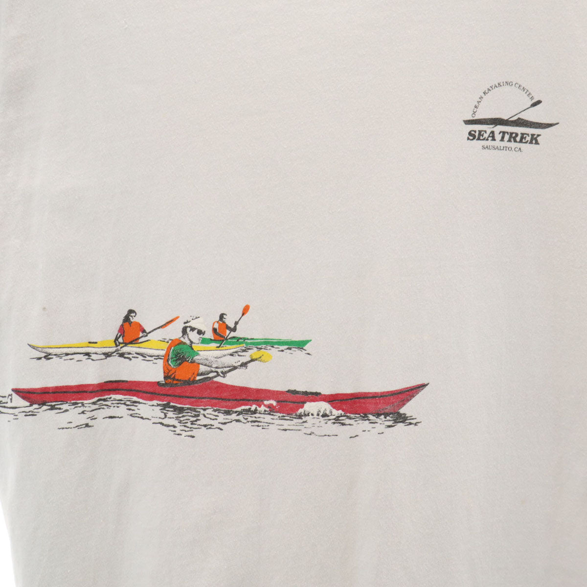 Hanes ヘインズ 80s USA製 ヴィンテージ カヤック プリント 半袖 Tシャツ L グレー BEEFY-T シングルステッチ メンズ