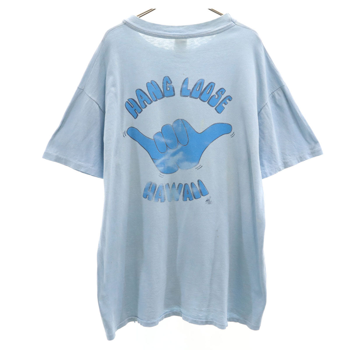 Sunstrokes サンストロークス 70s 80s ヴィンテージ バックプリント 半袖 Tシャツ L 水色 シングルステッチ メンズ