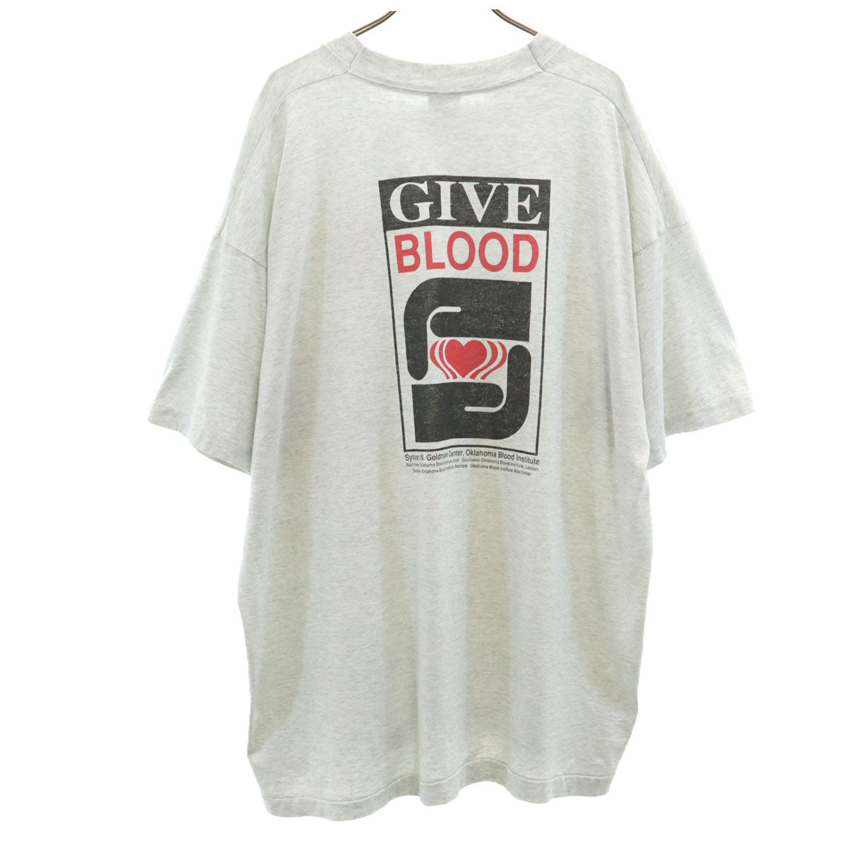 FRUIT OF THE LOOM BEST フルーツオブザルーム ベスト 90s USA製 オールド バックプリント 半袖 Tシャツ XXL グレー シングルステッチ ビッグサイズ メンズ