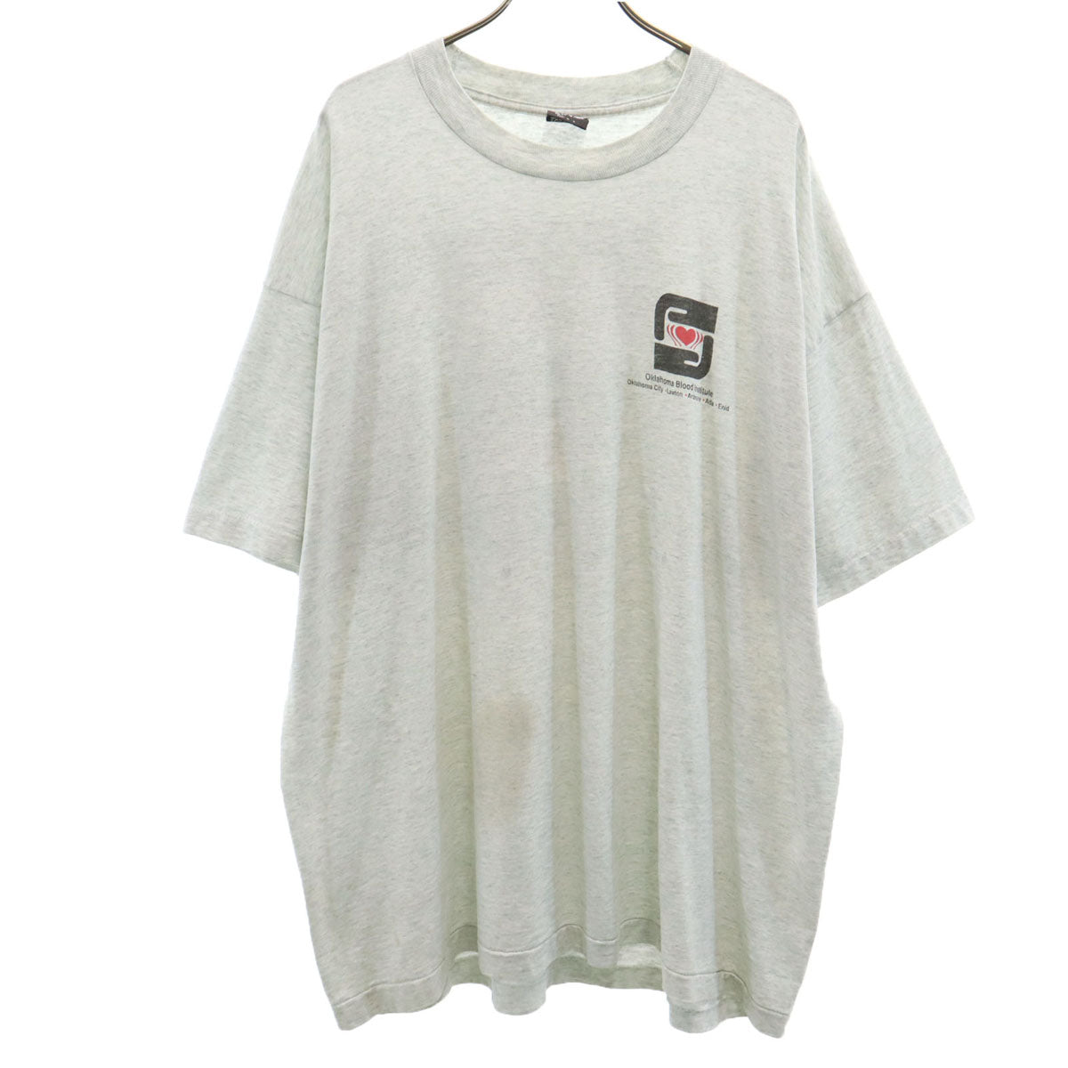 FRUIT OF THE LOOM BEST フルーツオブザルーム ベスト 90s USA製 オールド バックプリント 半袖 Tシャツ XXL グレー シングルステッチ ビッグサイズ メンズ