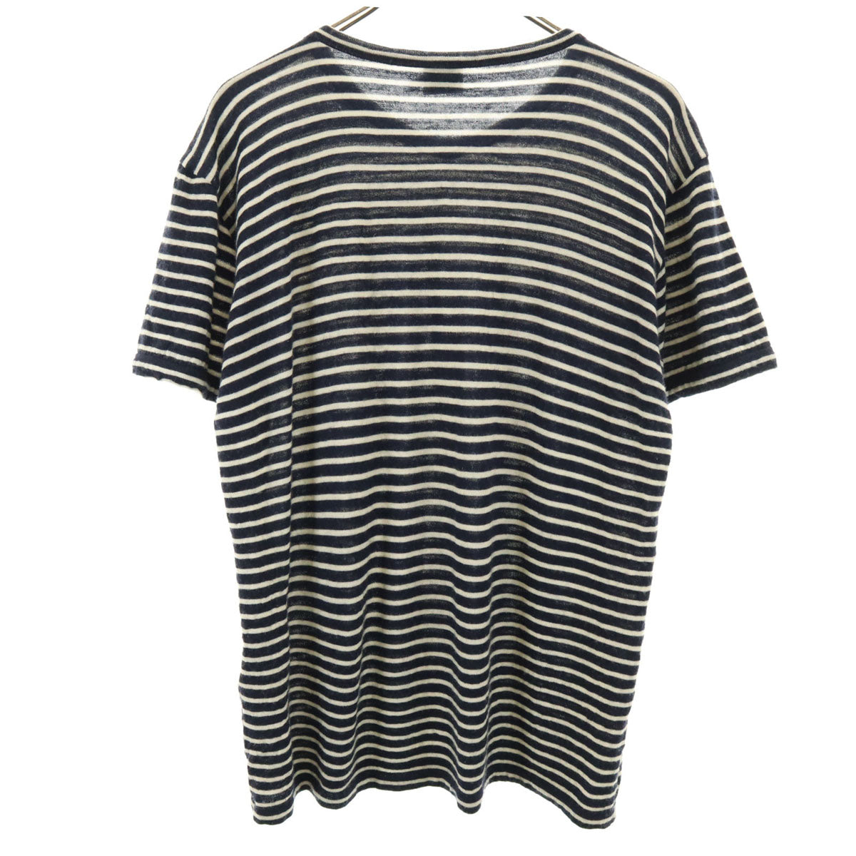 ARMANI COLLEZIONI アルマーニコレッツォーニ ボーダー柄 半袖 ニット M 濃紺 レディース