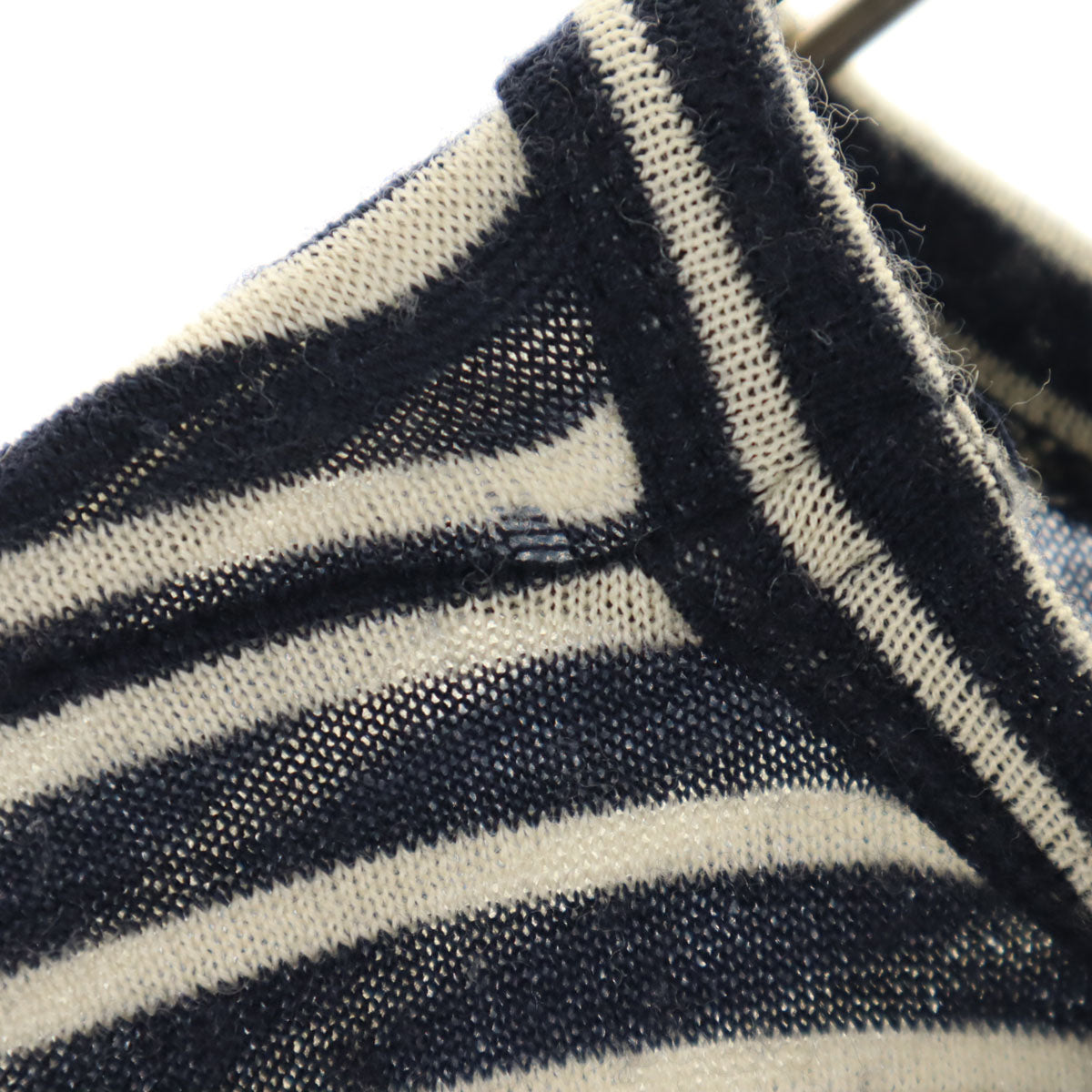 ARMANI COLLEZIONI アルマーニコレッツォーニ ボーダー柄 半袖 ニット M 濃紺 レディース