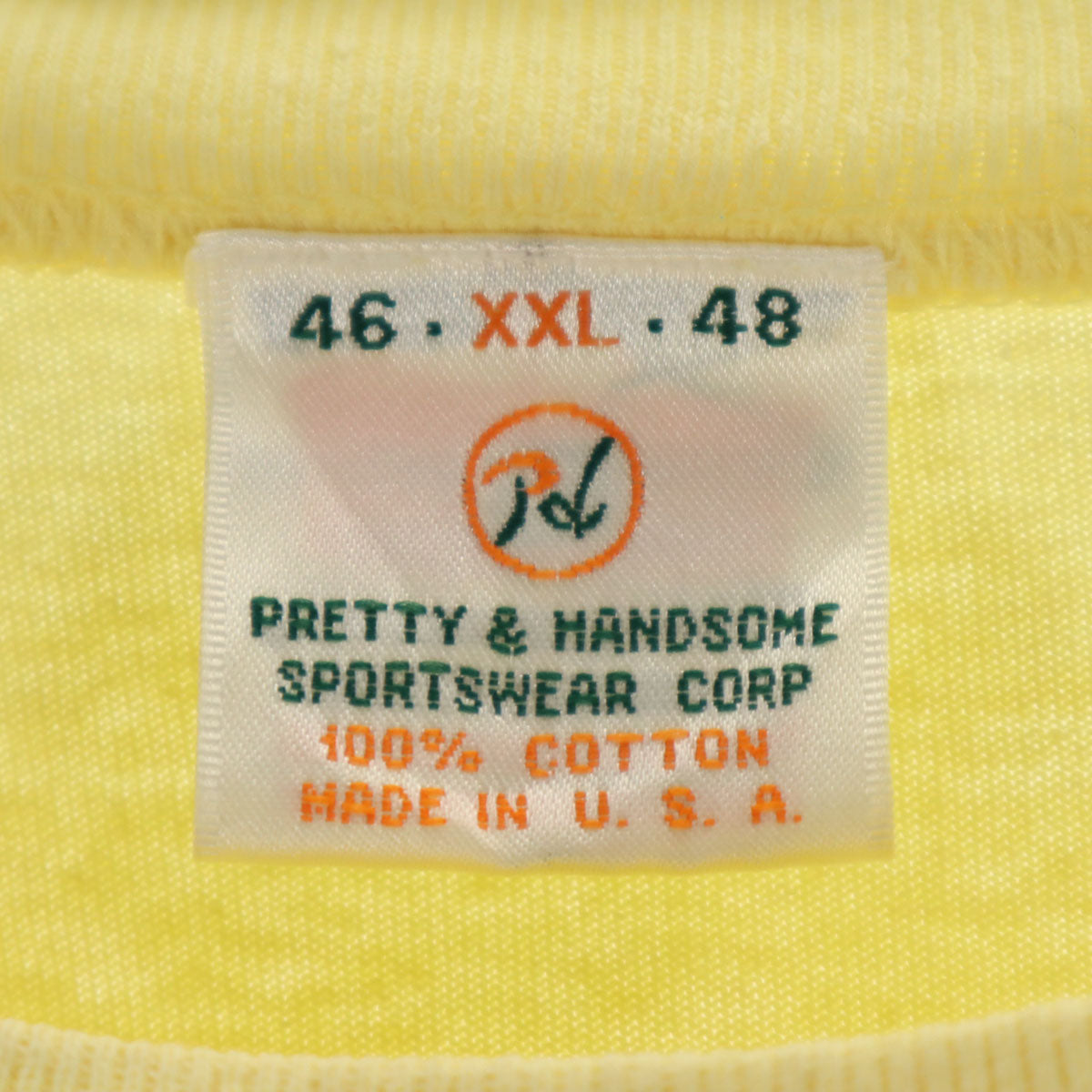 PRETTY&HANDSOME 90s USA製 オールド バックプリント UNOCAL76 半袖 Tシャツ XXL イエロー シングルステッチ 企業モノ ビッグサイズ メンズ
