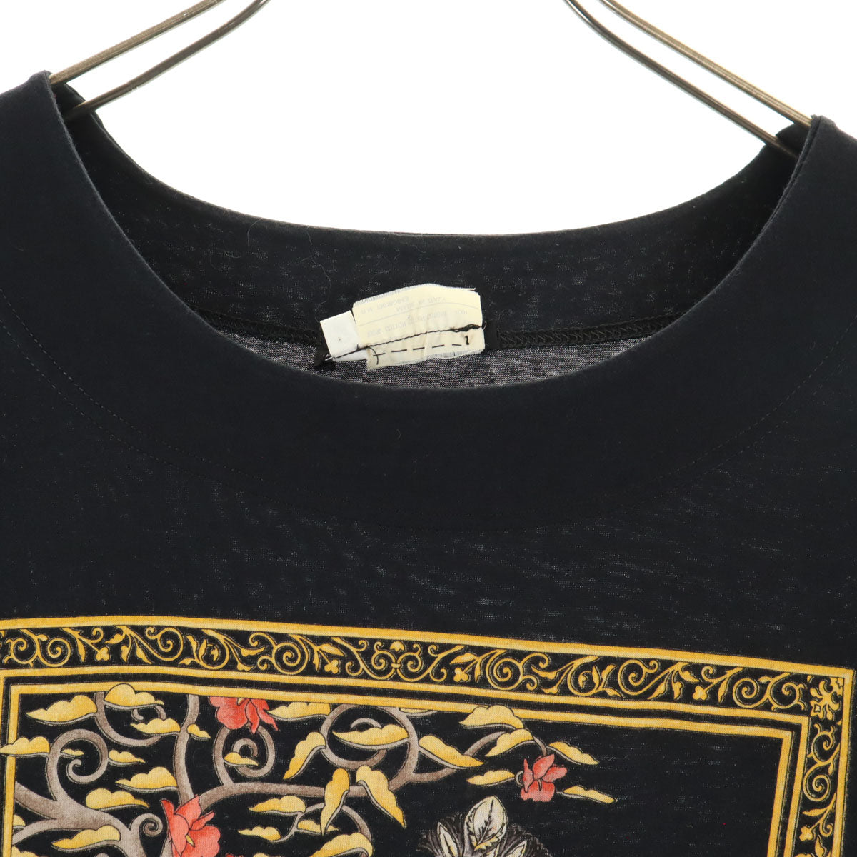 Salvatore Ferragamo サルヴァトーレフェラガモ 90s イタリア製 オールド ゼブラ プリント 半袖 Tシャツ M ブラック しまうま アニマル レディース