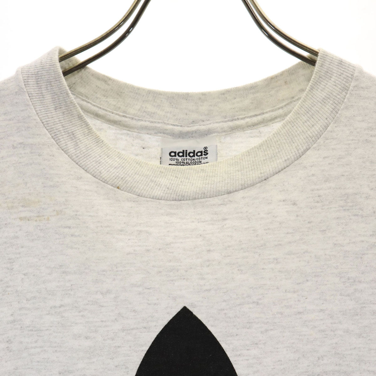 adidas アディダス 90s USA製 オールド トレフォイルロゴ 半袖 Tシャツ M グレー メンズ