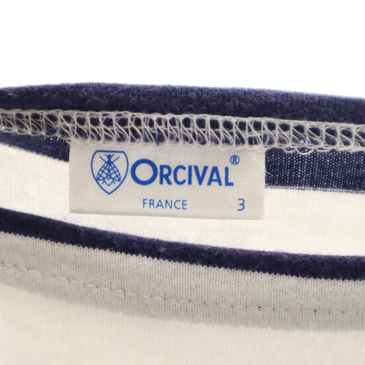 ORCIVAL オーシバル 日本製 ボーダー柄 半袖 ボートネック バスクシャツ 3 ネイビー メンズ