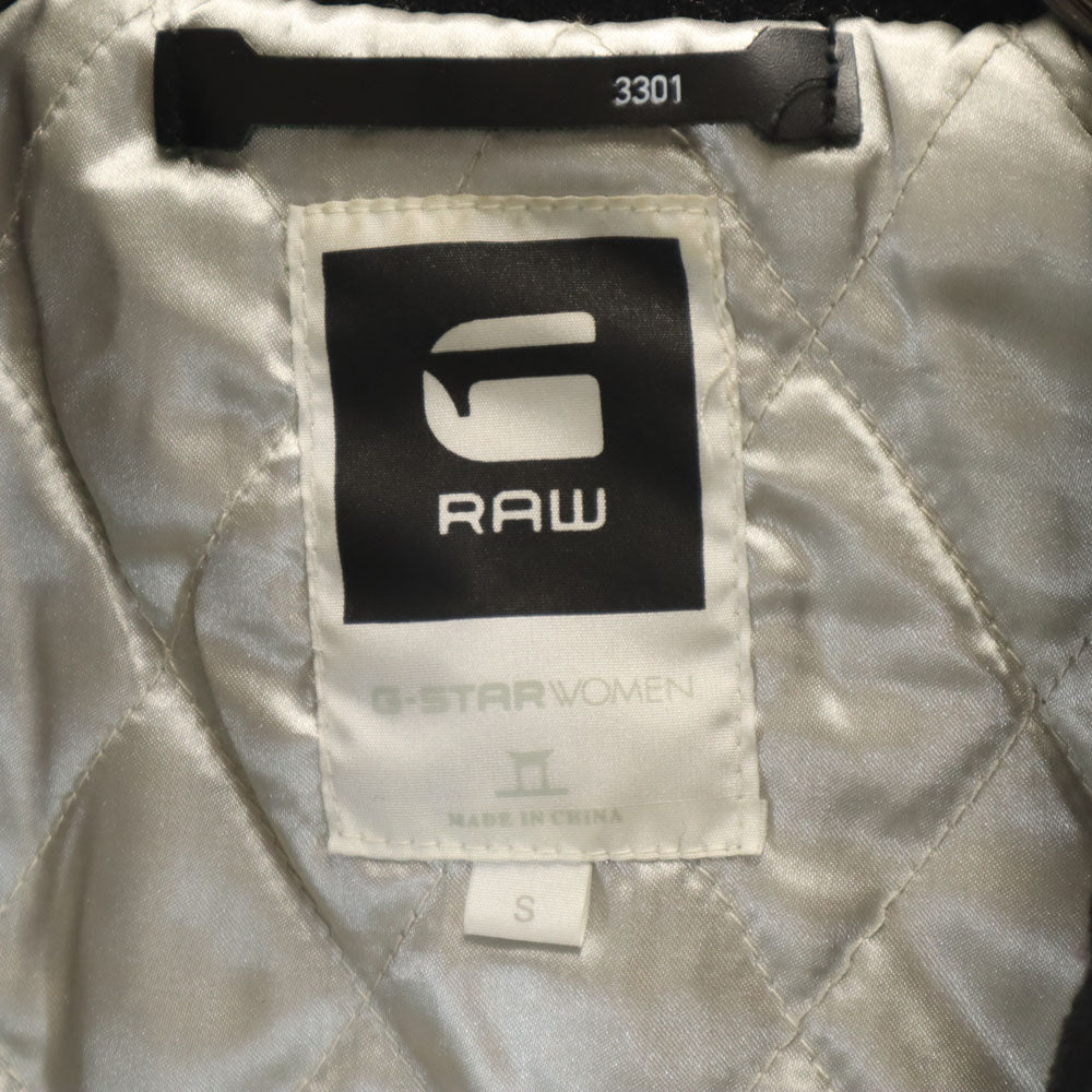 ジースターロゥ 袖切り替え ウールブレンド スタジャン S ブラック レディース