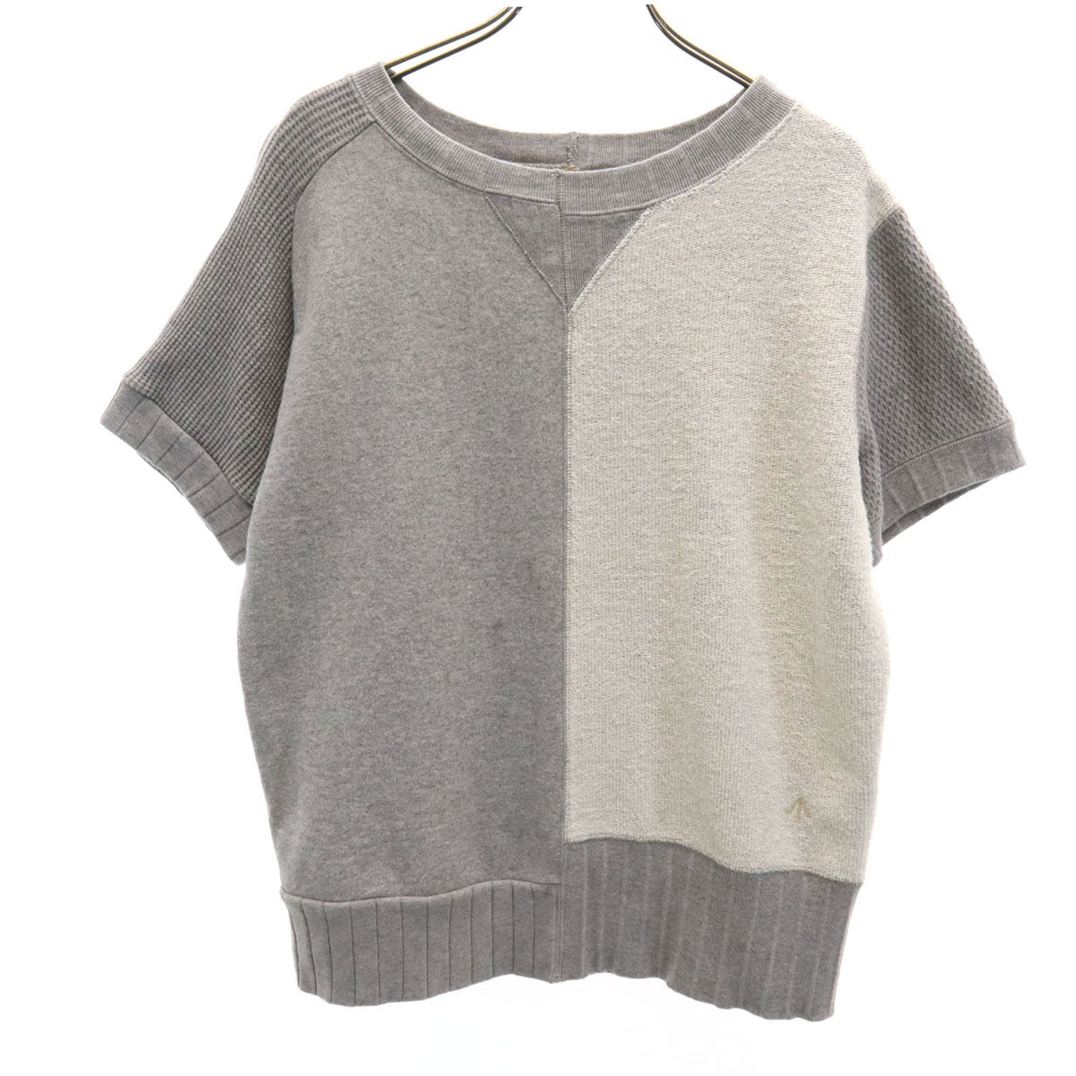 Nigel Cabourn ナイジェルケーボン 日本製 半袖 異素材 スウェット トレーナー 8 グレー レディース