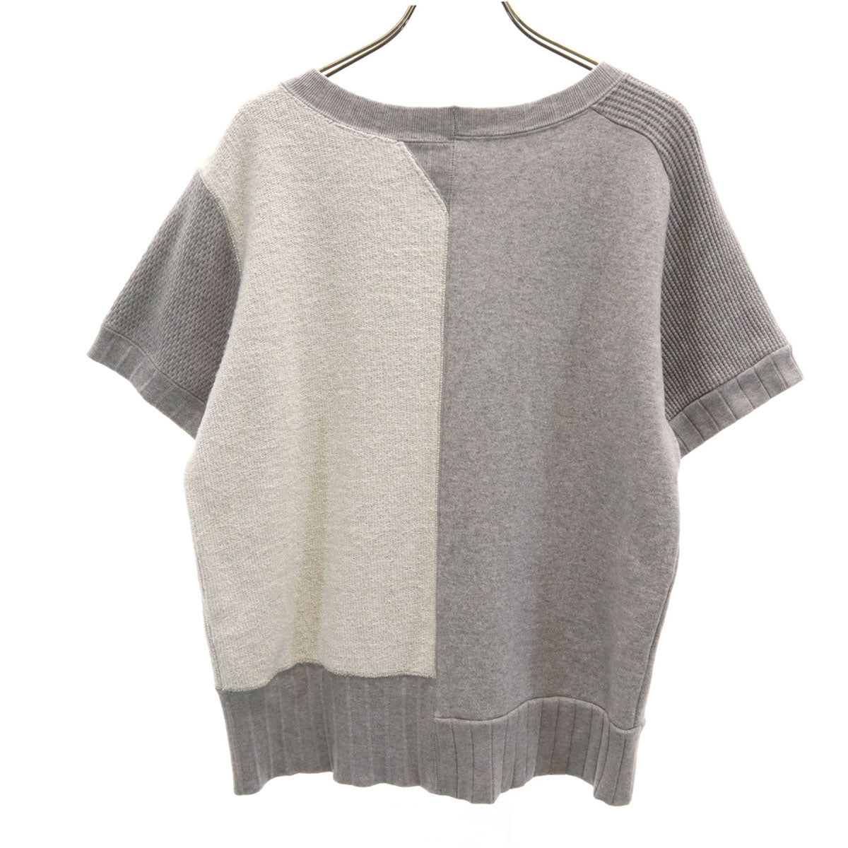 Nigel Cabourn ナイジェルケーボン 日本製 半袖 異素材 スウェット トレーナー 8 グレー レディース