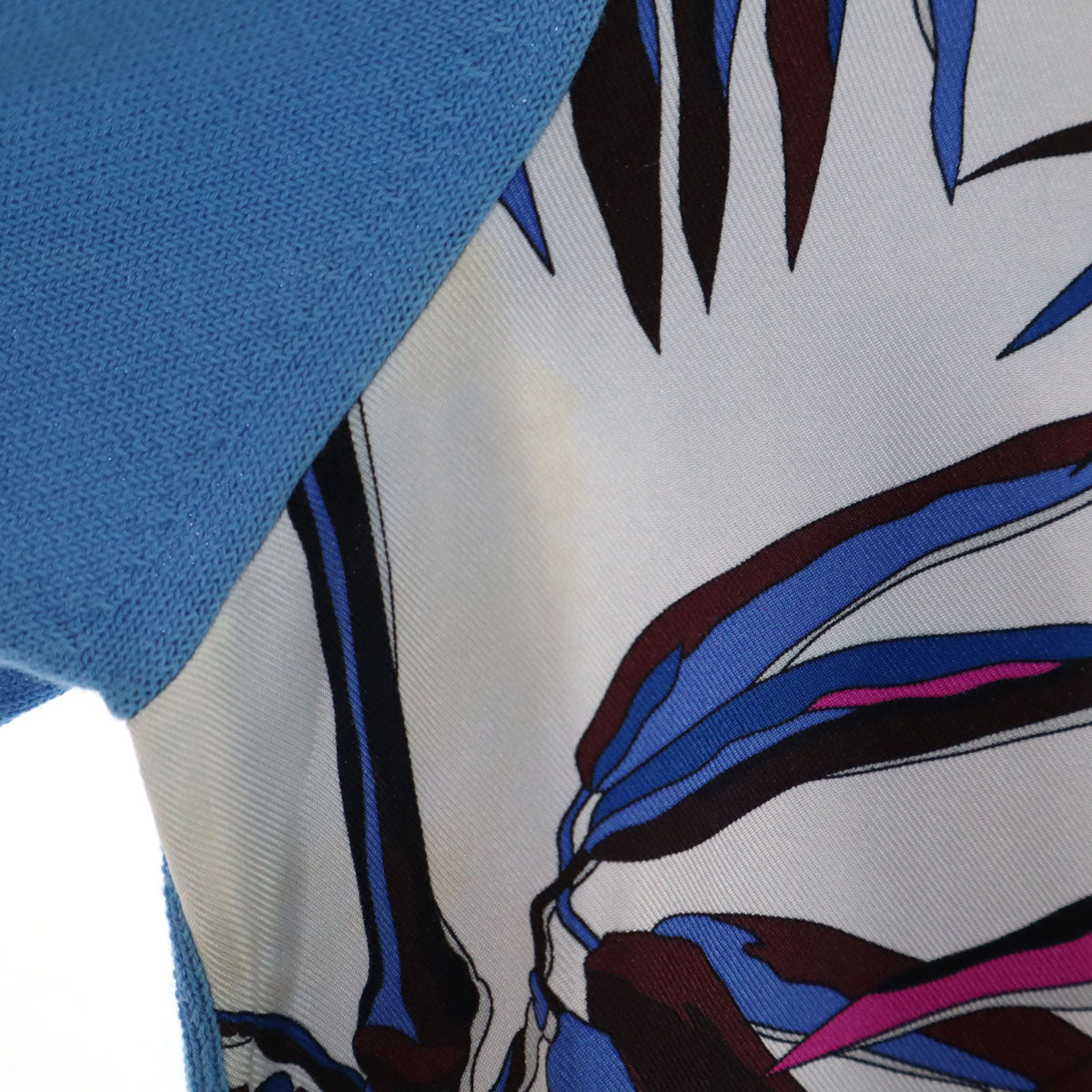 Emilio Pucci エミリオプッチ イタリア製 半袖 セーター XS ブルー系 レディース