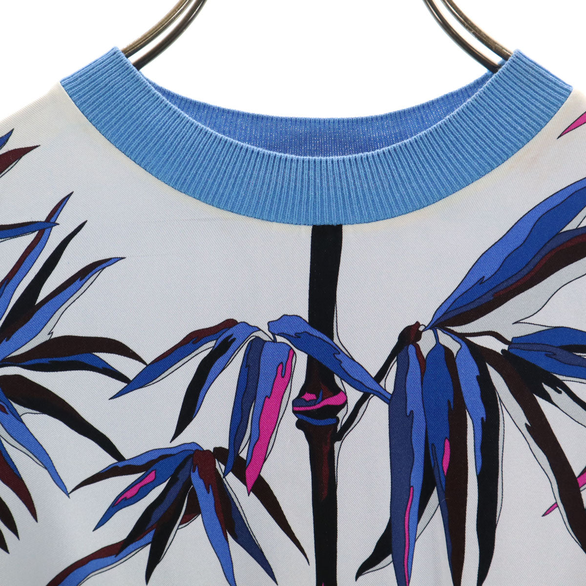 Emilio Pucci エミリオプッチ イタリア製 半袖 セーター XS ブルー系 レディース