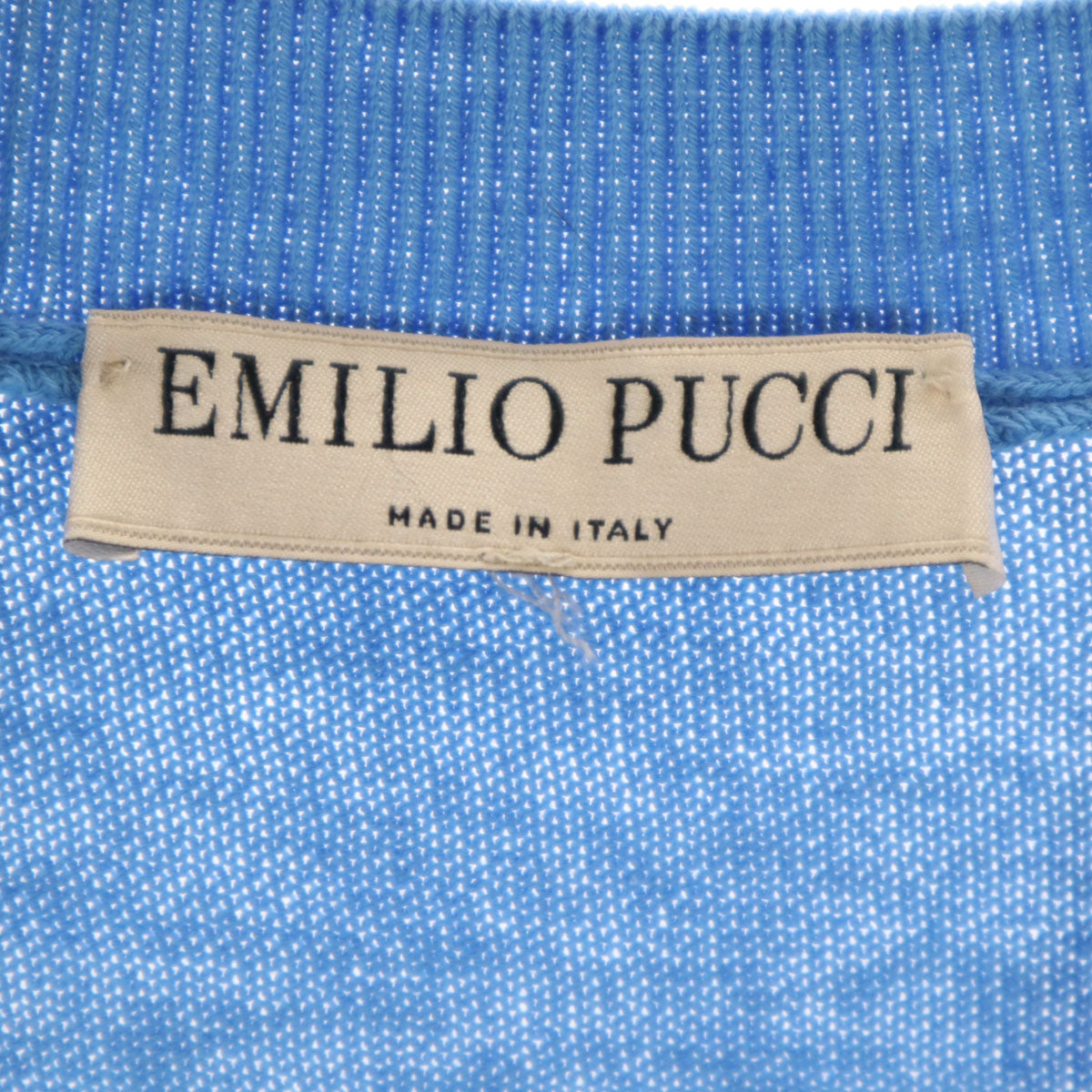 Emilio Pucci エミリオプッチ イタリア製 半袖 セーター XS ブルー系 レディース