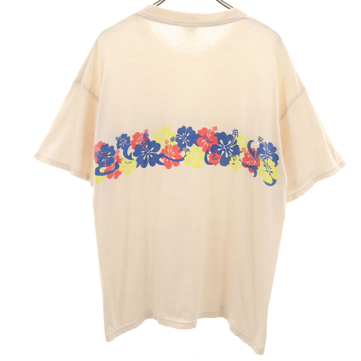 GOTCHA ガッチャ 90s オールド 花柄 プリント 半袖 Tシャツ L アイボリー メンズ