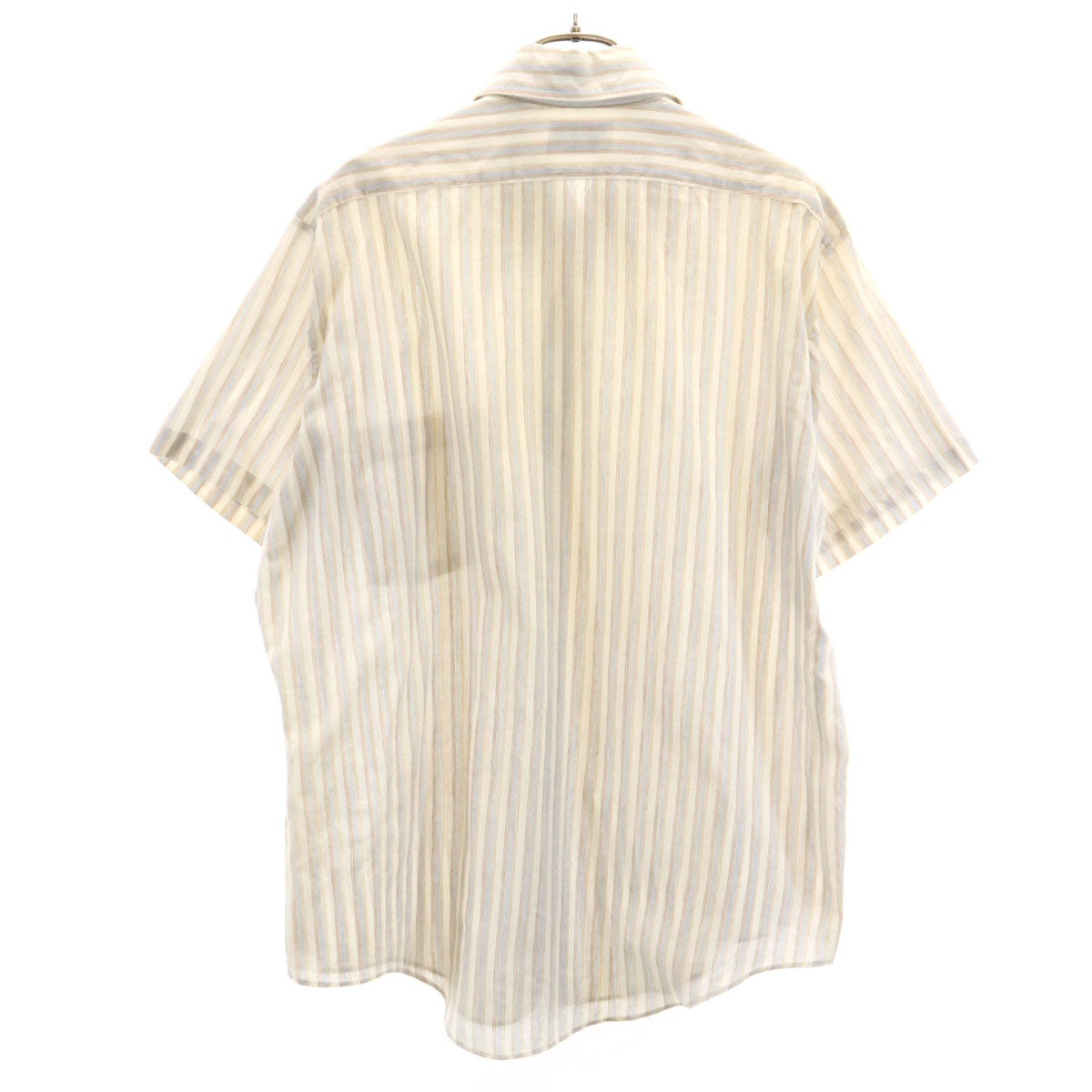 LORD CROMWELL 70s ヴィンテージ ボーダー柄 半袖 シャツ 16 ベージュ系 メンズ