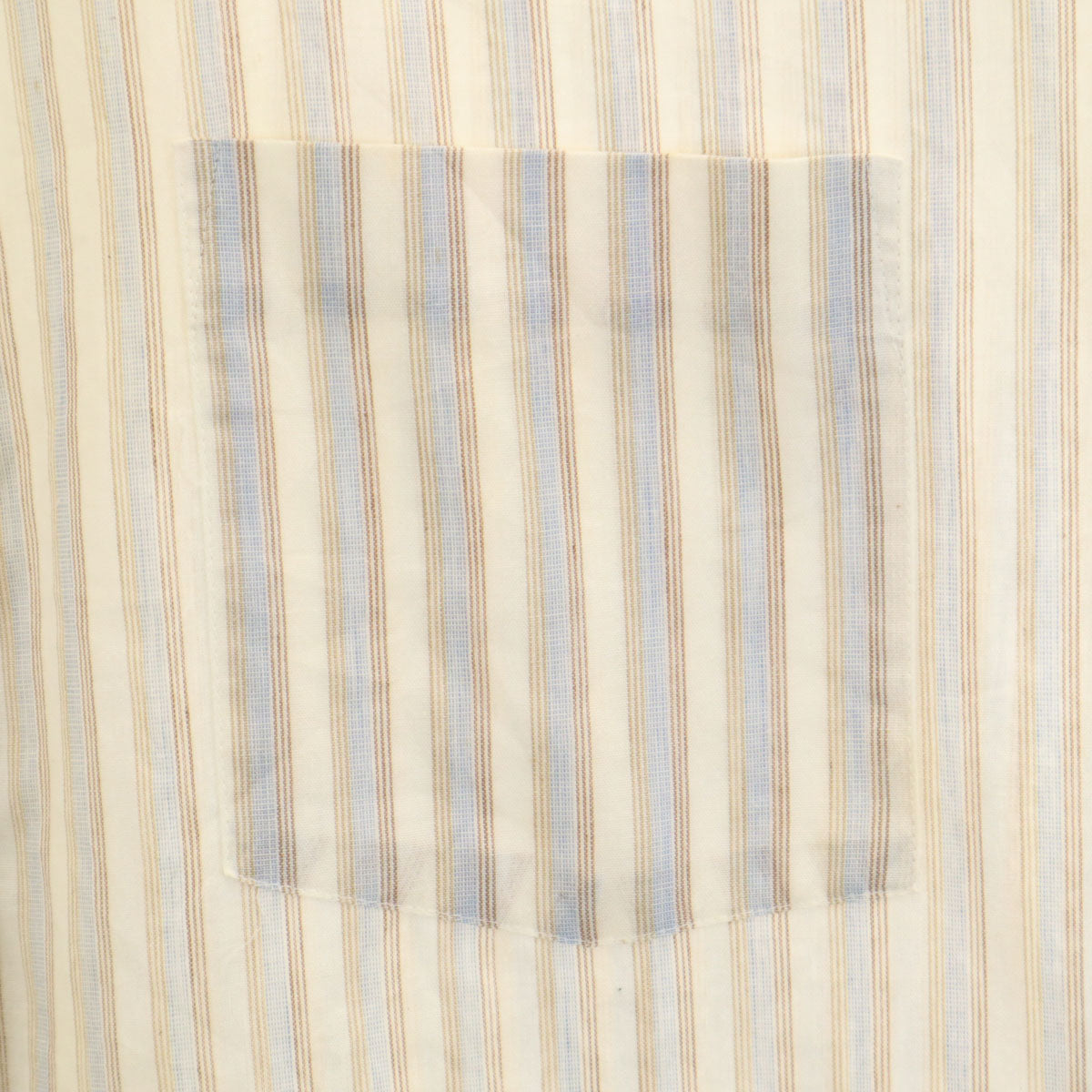 LORD CROMWELL 70s ヴィンテージ ボーダー柄 半袖 シャツ 16 ベージュ系 メンズ