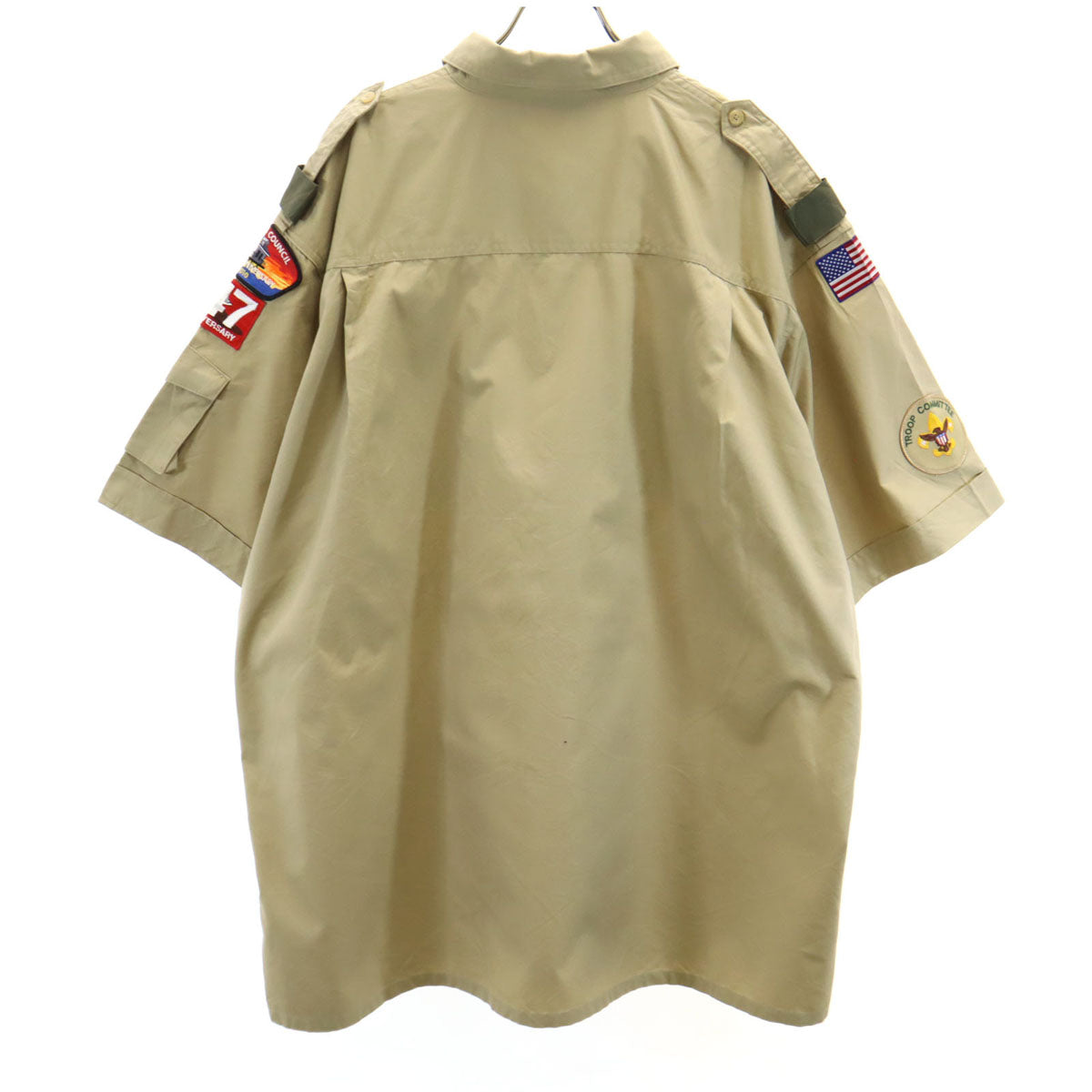 BOY SCOUTS OF AMERICA ボーイスカウト 半袖 ワークシャツ 2XL ベージュ系 ビックサイズ メンズ