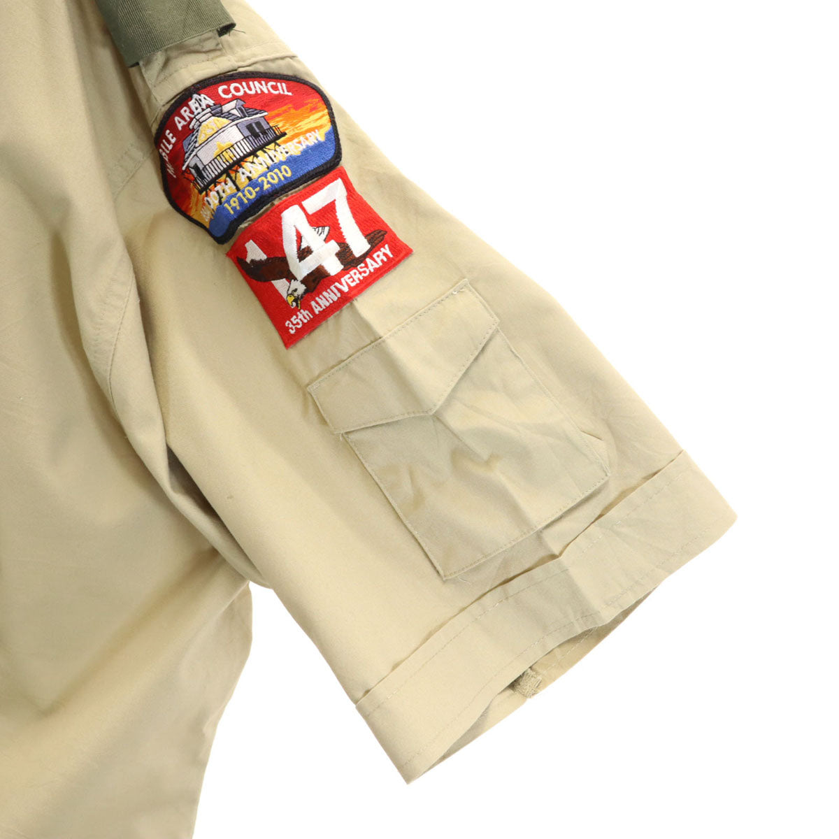 BOY SCOUTS OF AMERICA ボーイスカウト 半袖 ワークシャツ 2XL ベージュ系 ビックサイズ メンズ