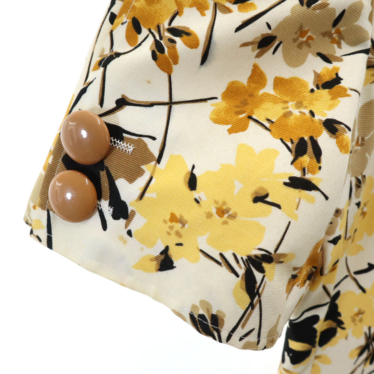 Valentino Garavani ヴァレンティノガラヴァーニ イタリア製 花柄 半袖 テーラードジャケット 42/8 白系 レディース