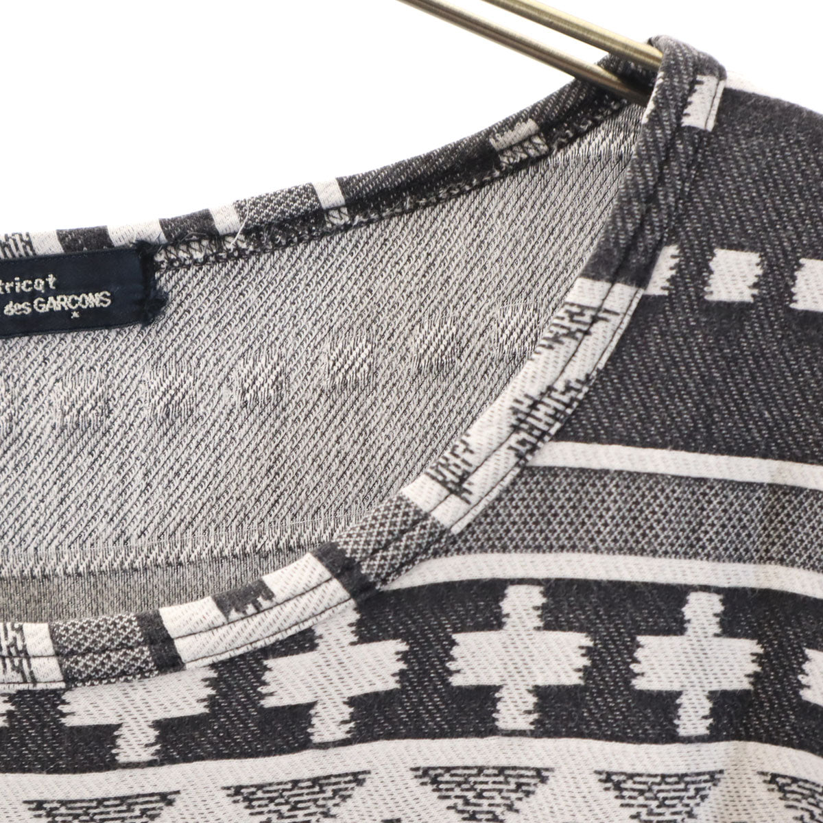 tricot COMME des GARCONS トリコットコムデギャルソン 92年 90s 日本製 オールド 総柄 半袖 Tシャツ グレー系 レディース