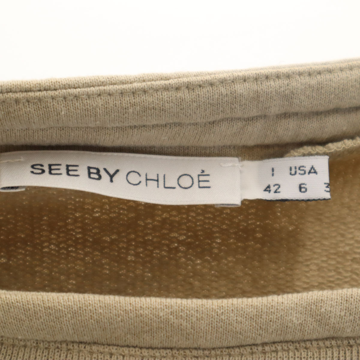 SEE BY CHLOE シーバイクロエ 半袖 ショート スウェット トレーナー 6 ベージュ レディース