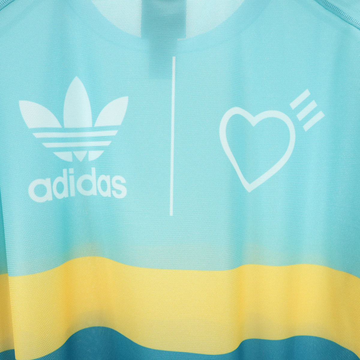 adidas Originals アディダスオリジナルス HUMAN MADE ヒューマンメイド コラボ トレフォイルロゴ 半袖 グラフィック Tシャツ O 水色 メンズ