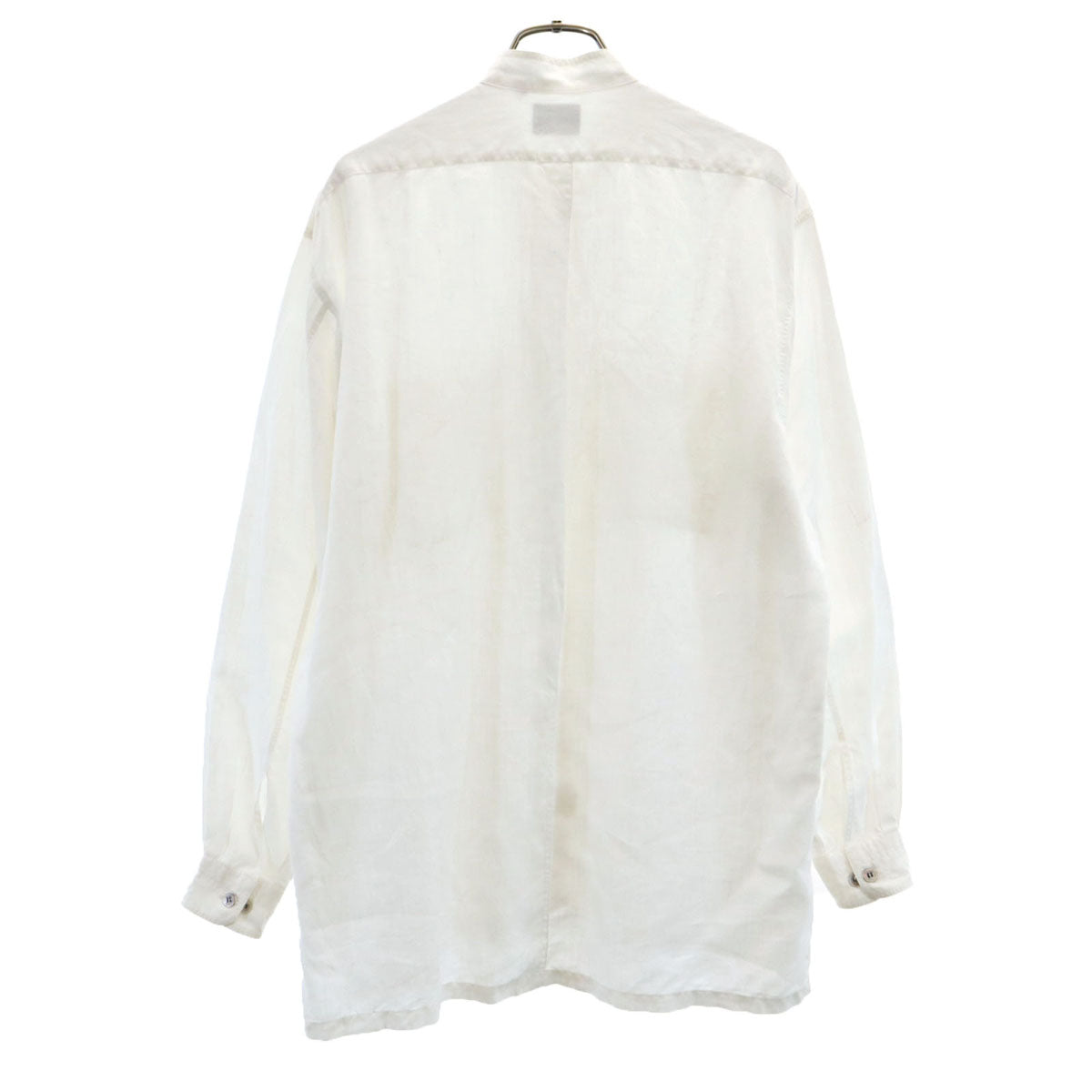 issei miyake the shirts イッセイミヤケ ザ シャツ 90s リネン オールド 長袖 バンドカラーシャツ M ホワイト メンズ