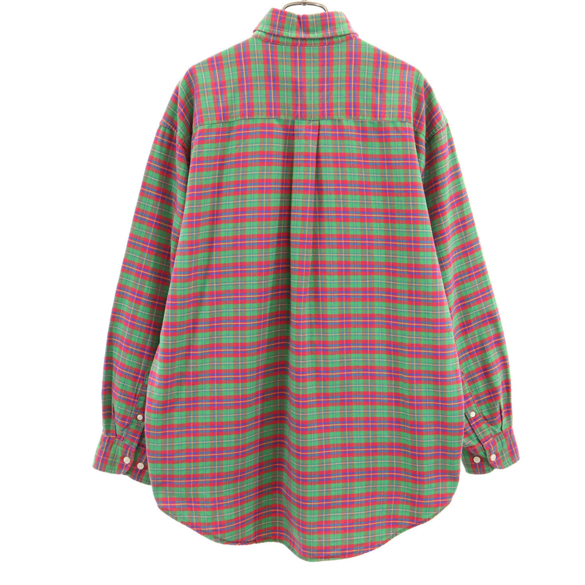 GAP ギャップ 90s オールド チェック柄 長袖 ボタンダウンシャツ L グリーン メンズ