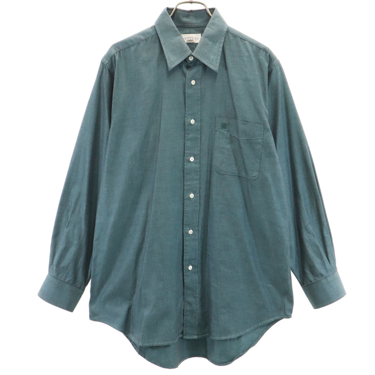 GIVENCHY ジバンシィ 90s 日本製 オールド ヘリンボーン柄 長袖 シャツ 39-82 チャコールグレー系 メンズ