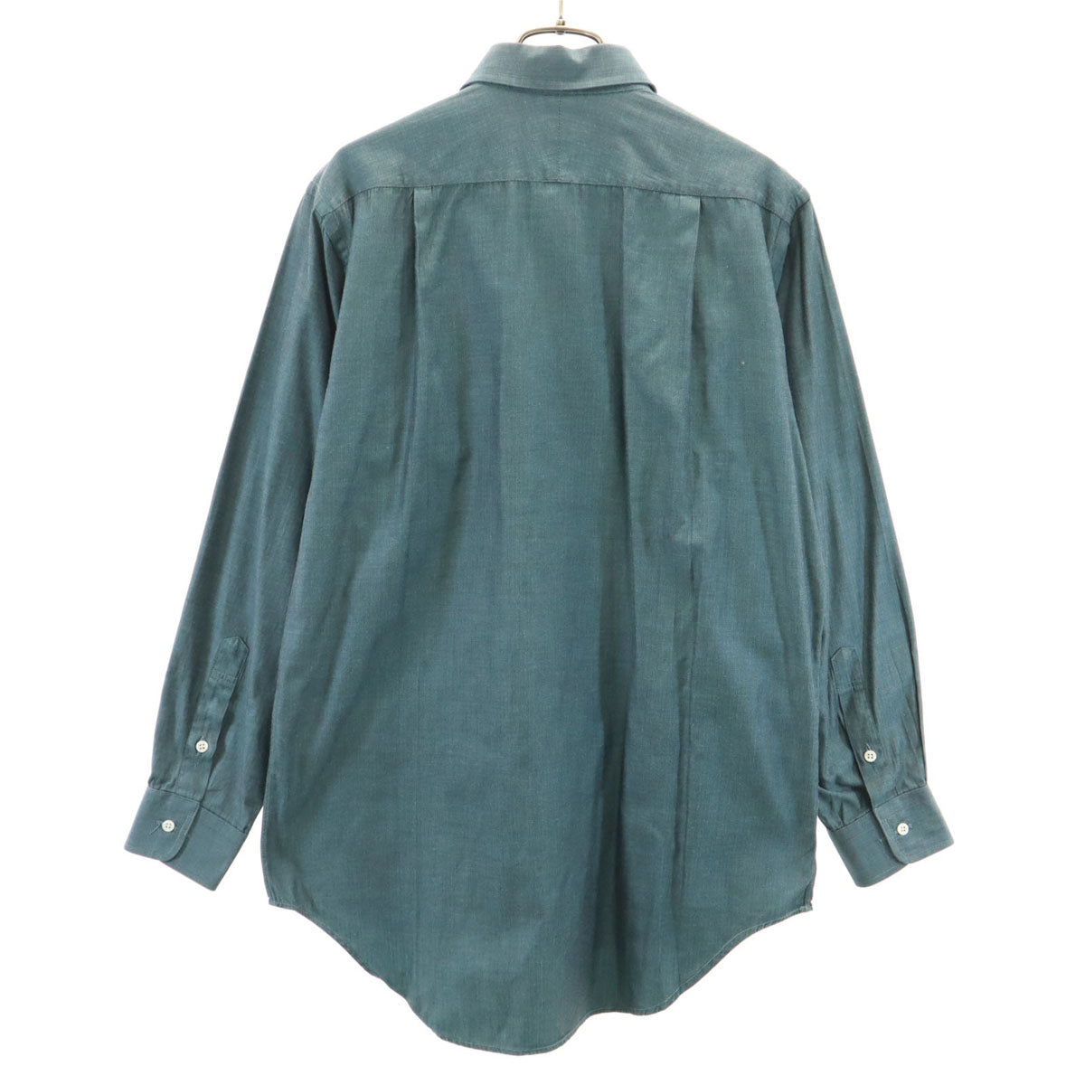 GIVENCHY ジバンシィ 90s 日本製 オールド ヘリンボーン柄 長袖 シャツ 39-82 チャコールグレー系 メンズ