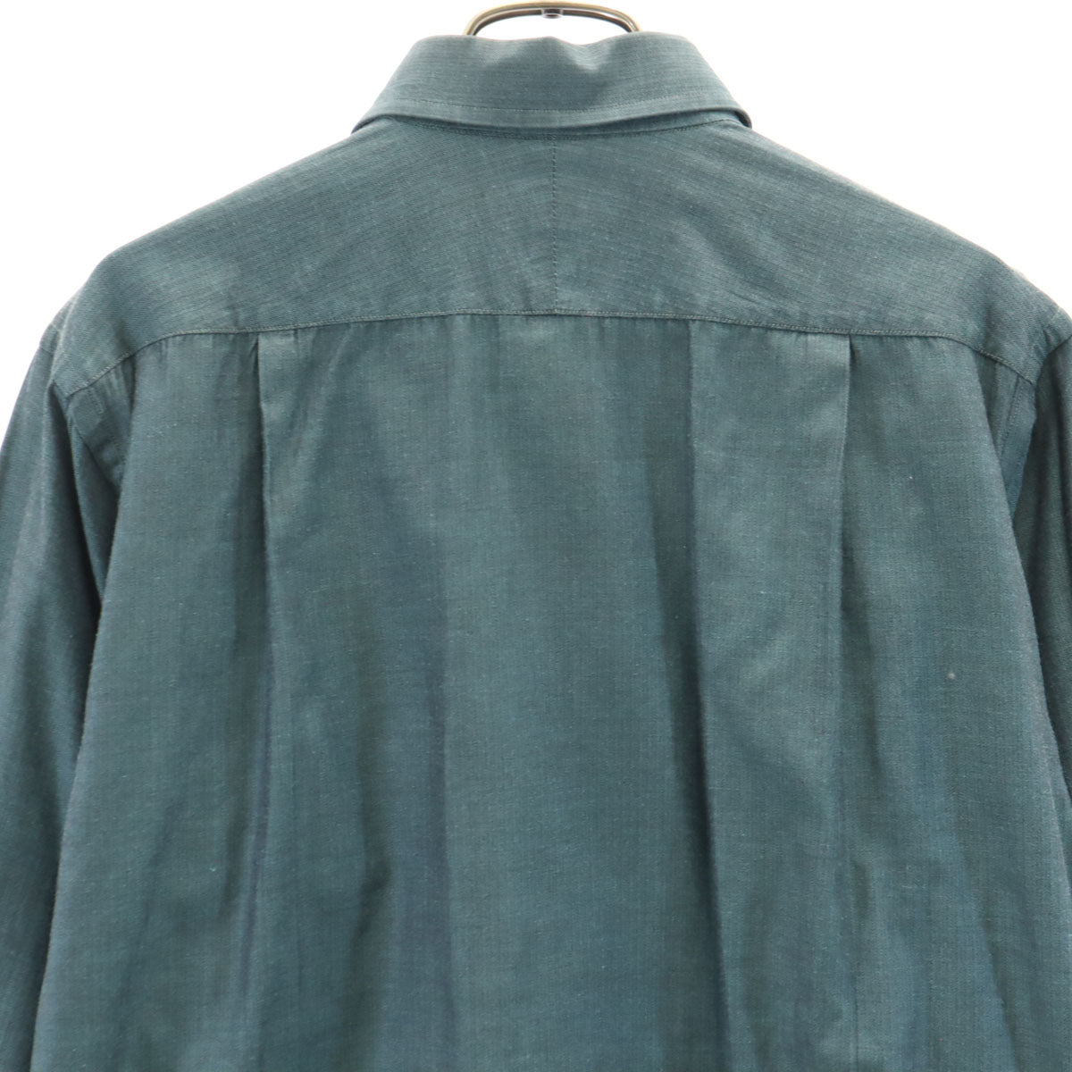 GIVENCHY ジバンシィ 90s 日本製 オールド ヘリンボーン柄 長袖 シャツ 39-82 チャコールグレー系 メンズ