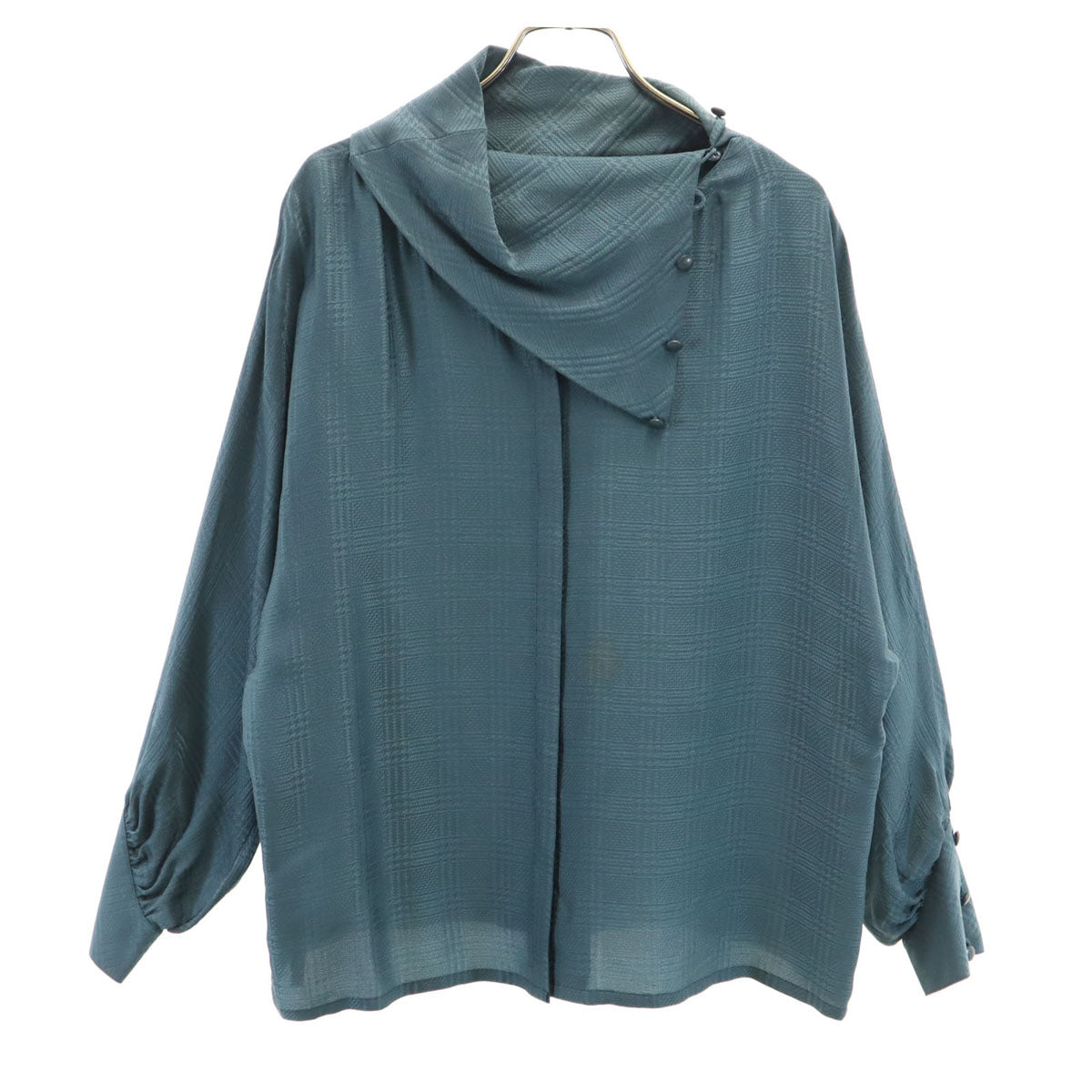 Christian Dior クリスチャンディオール 90s シルク オールド 長袖 ブラウス S チャコールグレー系 シャツ レディース