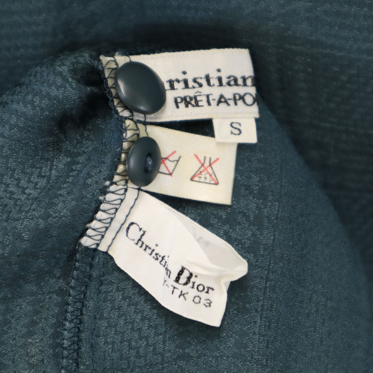 Christian Dior クリスチャンディオール 90s シルク オールド 長袖 ブラウス S チャコールグレー系 シャツ レディース