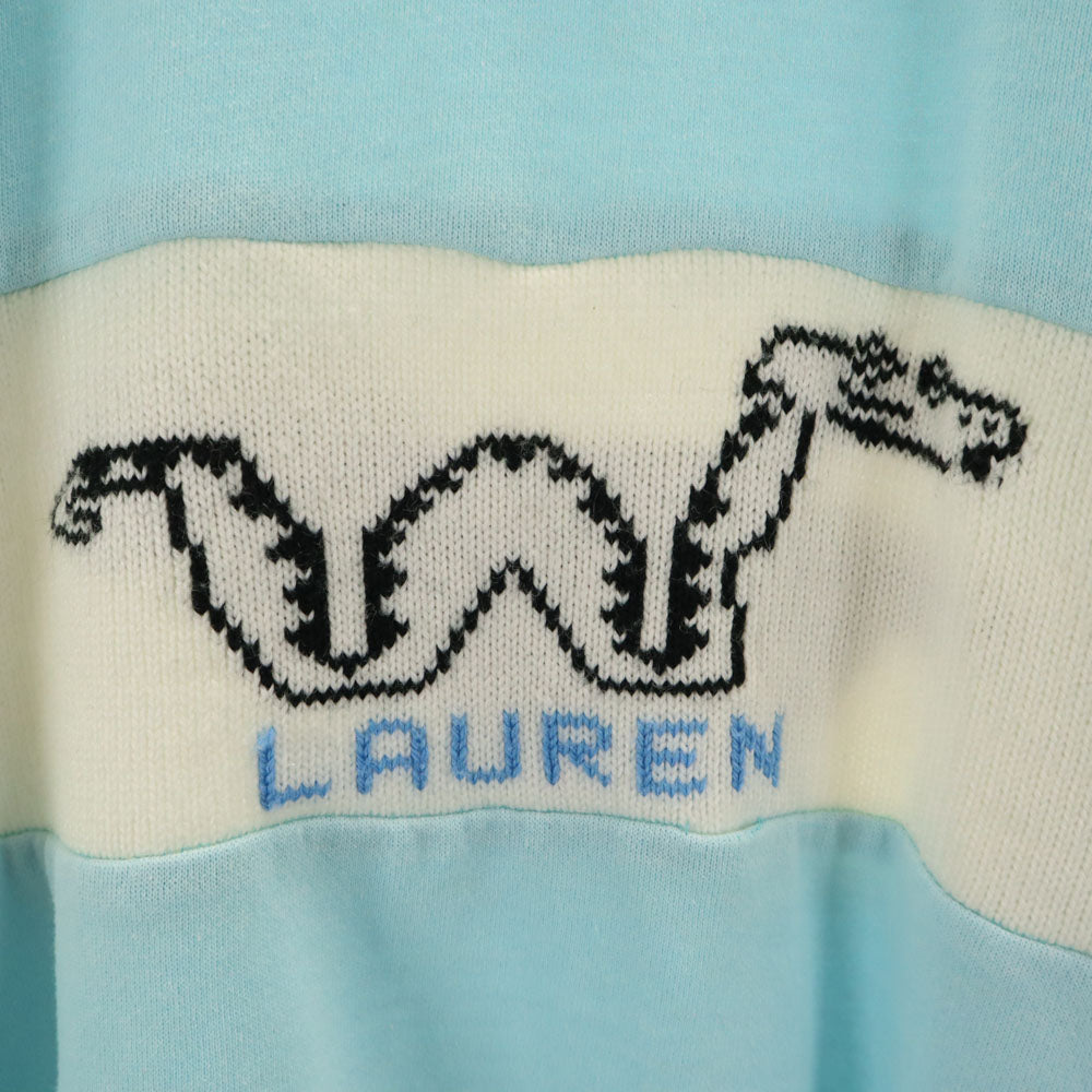 Hanes ヘインズ 80s USA製 ヴィンテージ 切り替え 長袖 ニット切替 トレーナー XXL 水色 ビッグサイズ メンズ