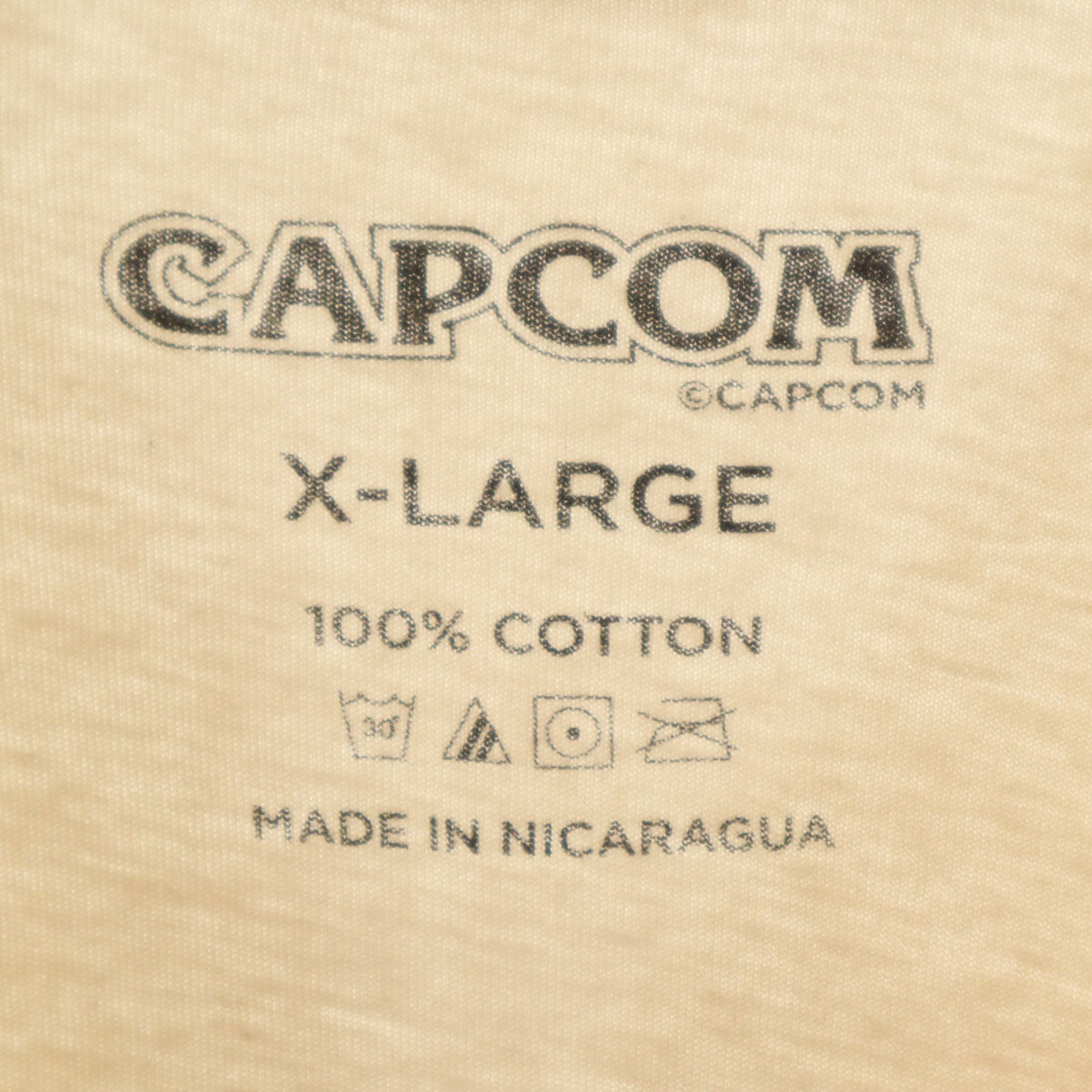 CAPCOM カプコン ストリートファイター プリント 半袖 Tシャツ XL アイボリー メンズ