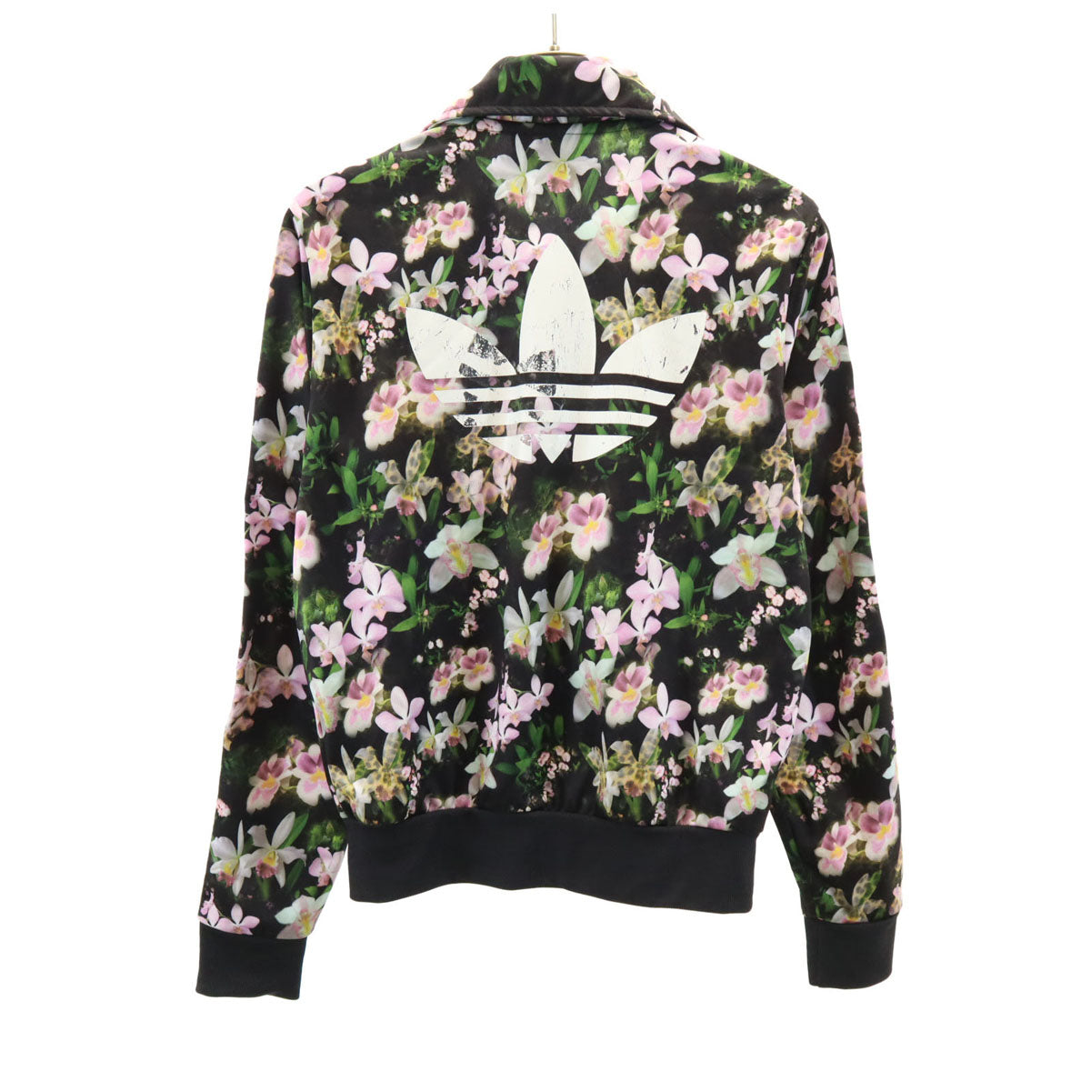 adidas Originals アディダスオリジナルス トレフォイルロゴ 花柄 トラックジャケット L ブラック ジャージ レディース