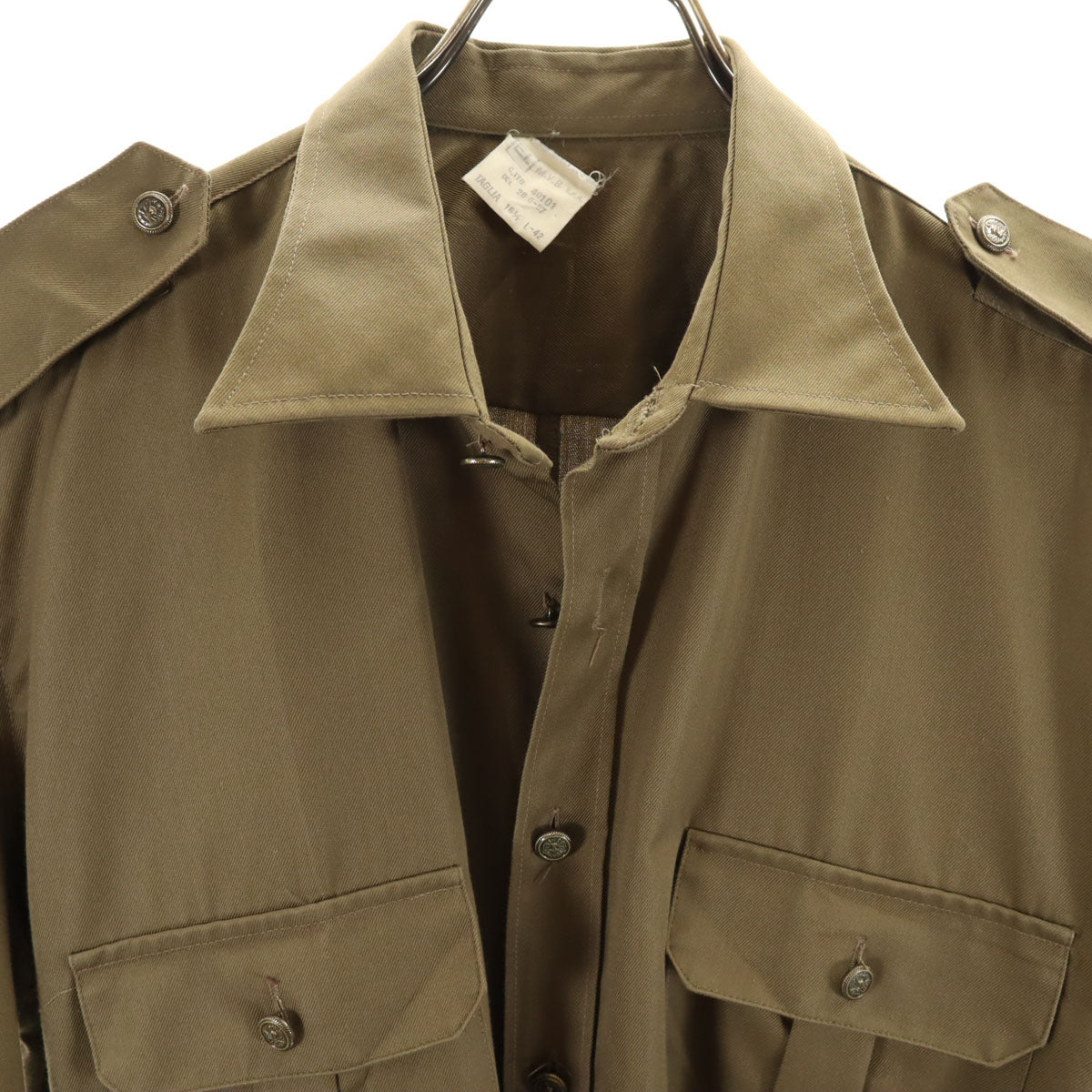 EI. イタリア製 半袖 ミリタリージャケット L カーキ メンズ