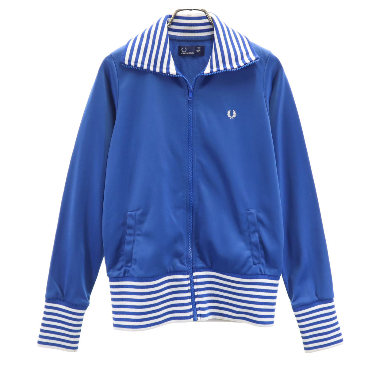 FRED PERRY フレッドペリー トレーニング トラックジャケット 6 青 ジャージ 裏フリース レディース