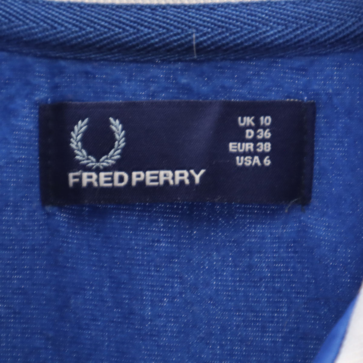 FRED PERRY フレッドペリー トレーニング トラックジャケット 6 青 ジャージ 裏フリース レディース