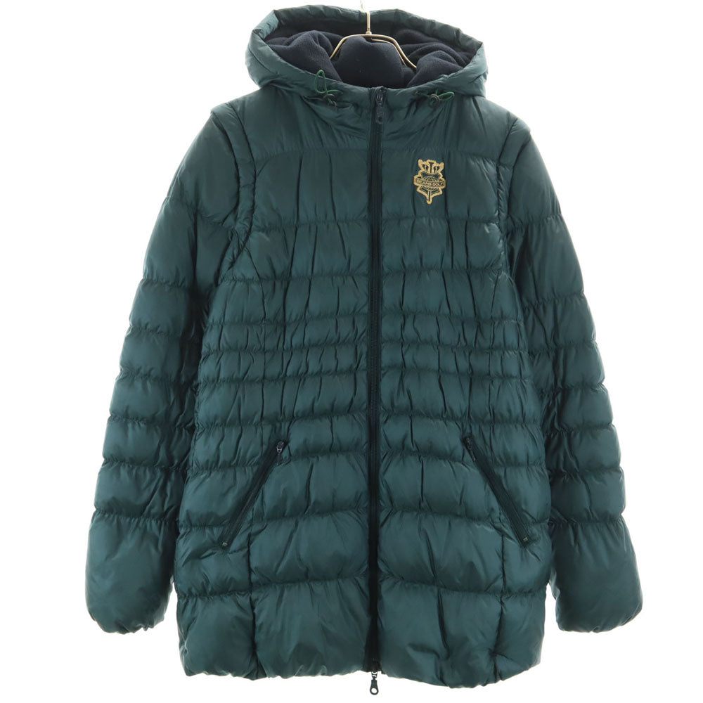 ビームス ゴルフ 2way フード付き ダウンジャケット M モスグリーン BEAMS ダウンベスト レディース