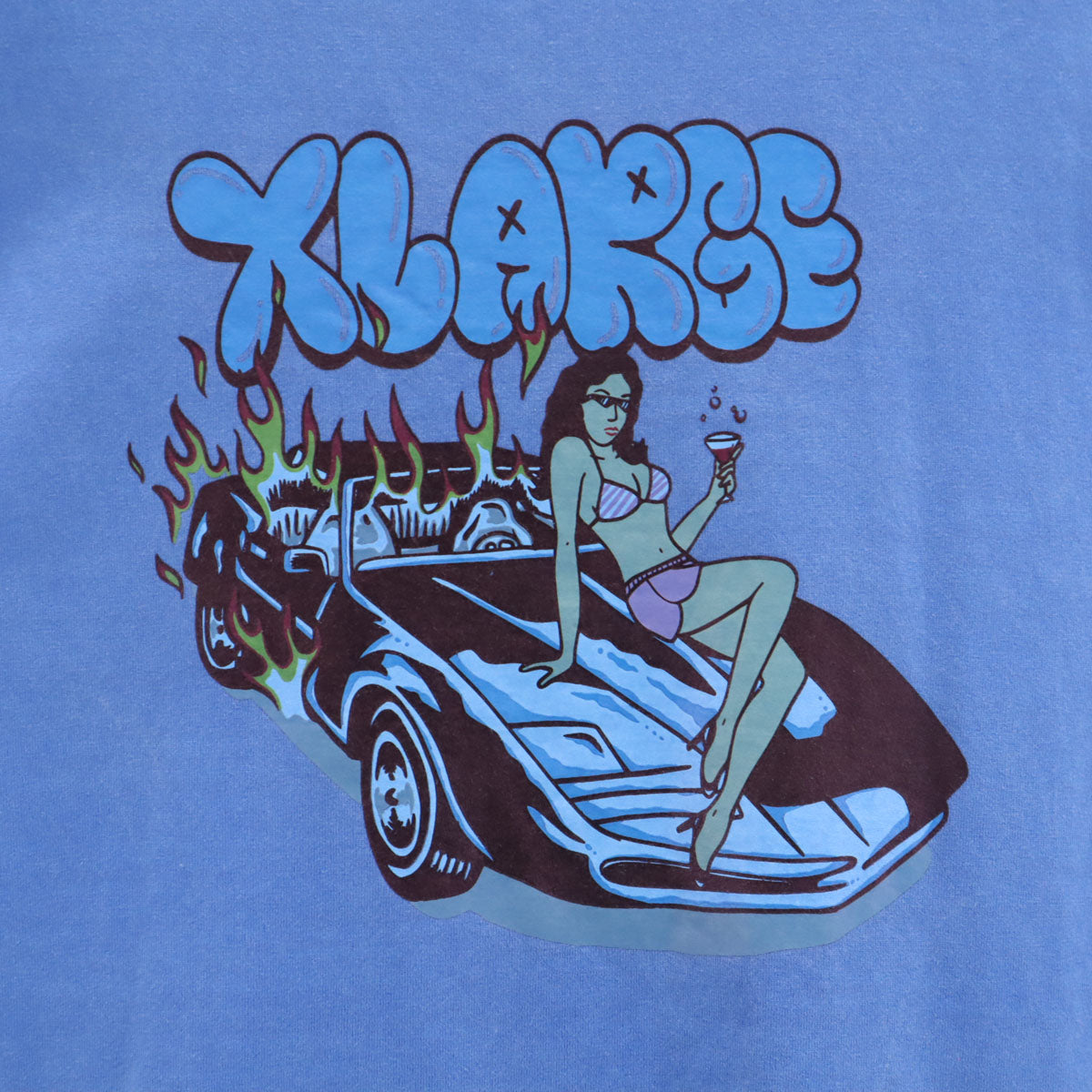 XLARGE エクストララージ バックプリント 半袖 Tシャツ XL ブルー メンズ