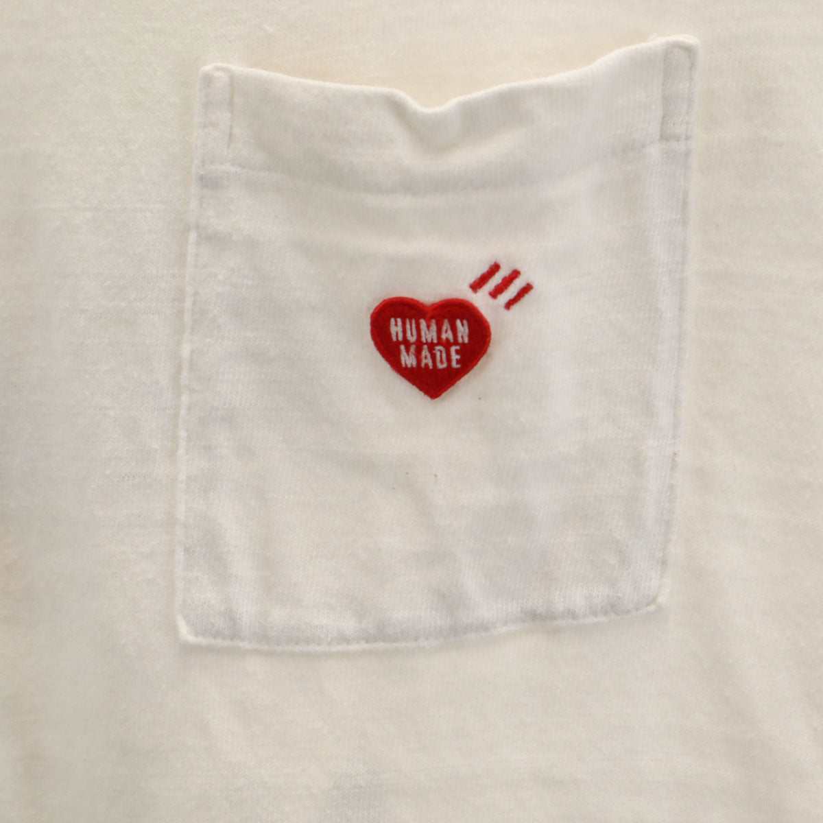 HUMAN MADE ヒューマンメイド 日本製 バック 鳥 プリント 半袖 Tシャツ S オフホワイト ポケT メンズ