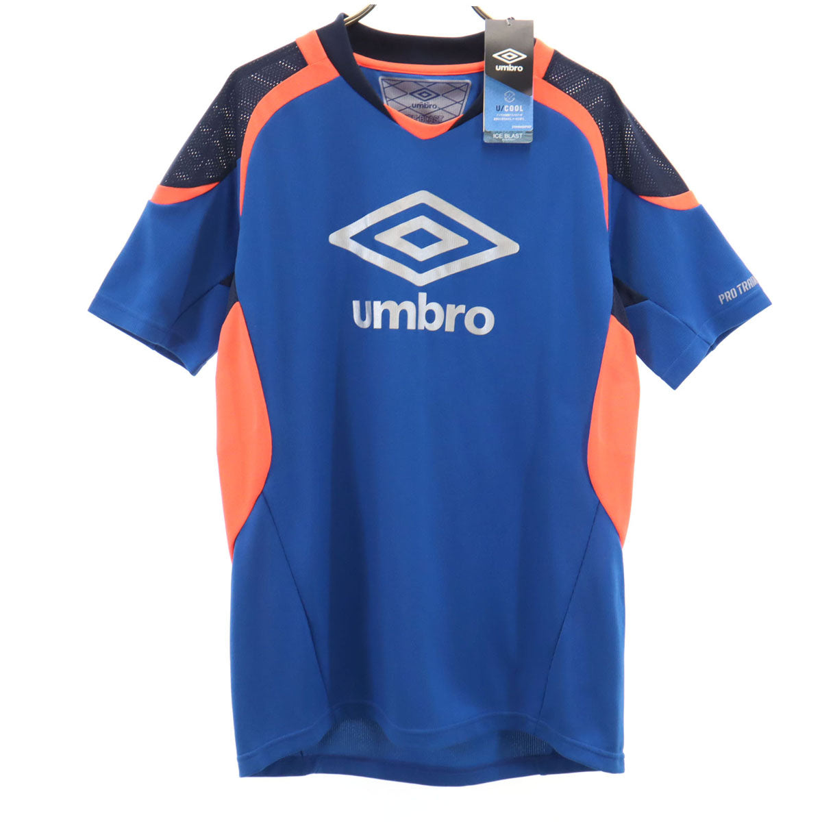 未使用 umbro アンブロ トレーニング 半袖 パファーマンス ウェア L ブルー メンズ