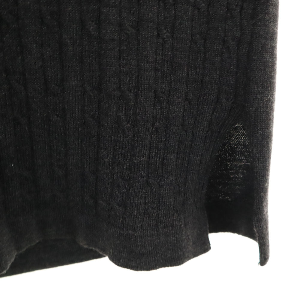 BALENCIAGA バレンシアガ 90s イタリア製 オールド 長袖 Vネック ニットカーディガン チャコールグレー ケーブル レディース