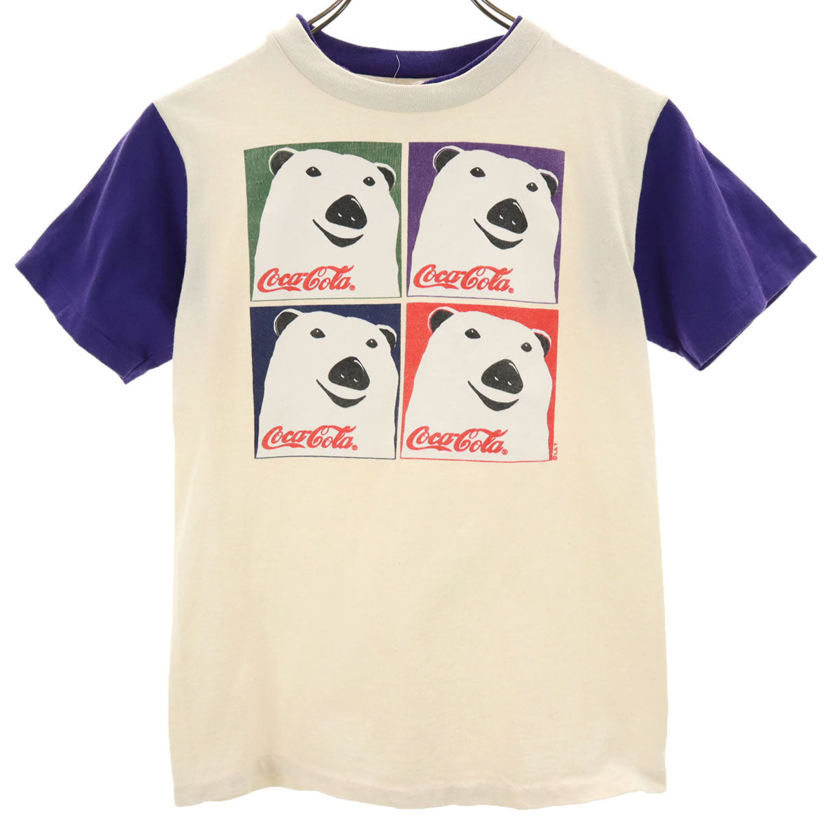 CocaCola コカコーラ 90s USA製 オールド 半袖 ラグラン Tシャツ L ホワイト系 シングルステッチ レディース