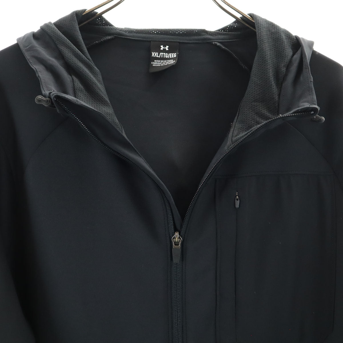 UNDER ARMOUR アンダーアーマー 長袖 フード ジャージジャケット 上下 セットアップ XL ブラック メンズ