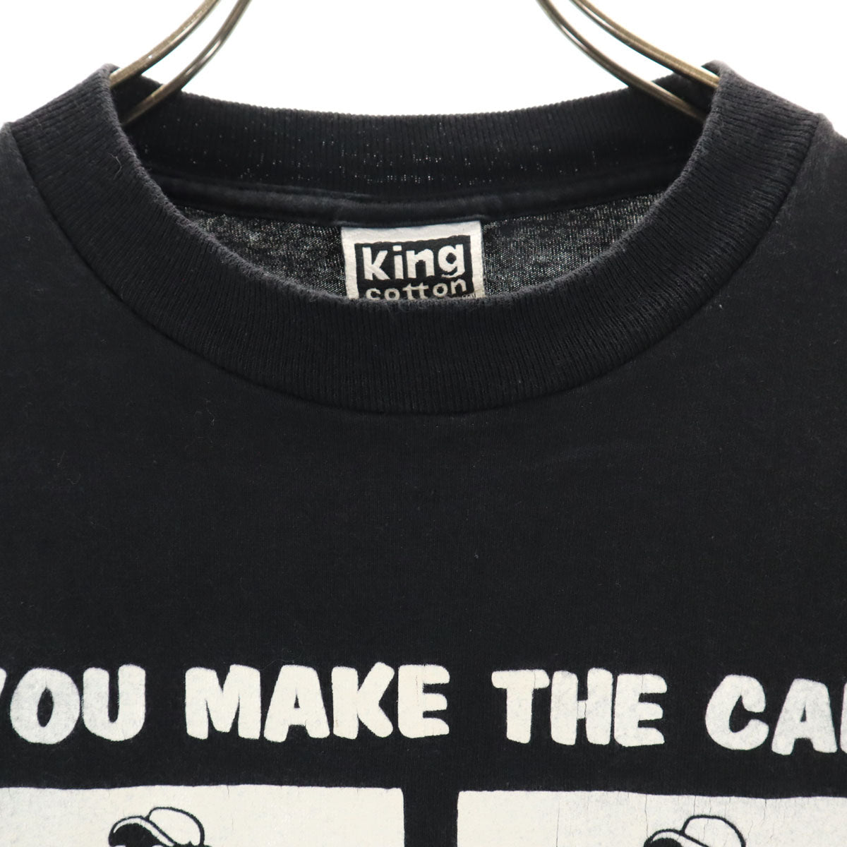 King cotton キングコットン 90s USA製 オールド 半袖 Tシャツ L ブラック メンズ