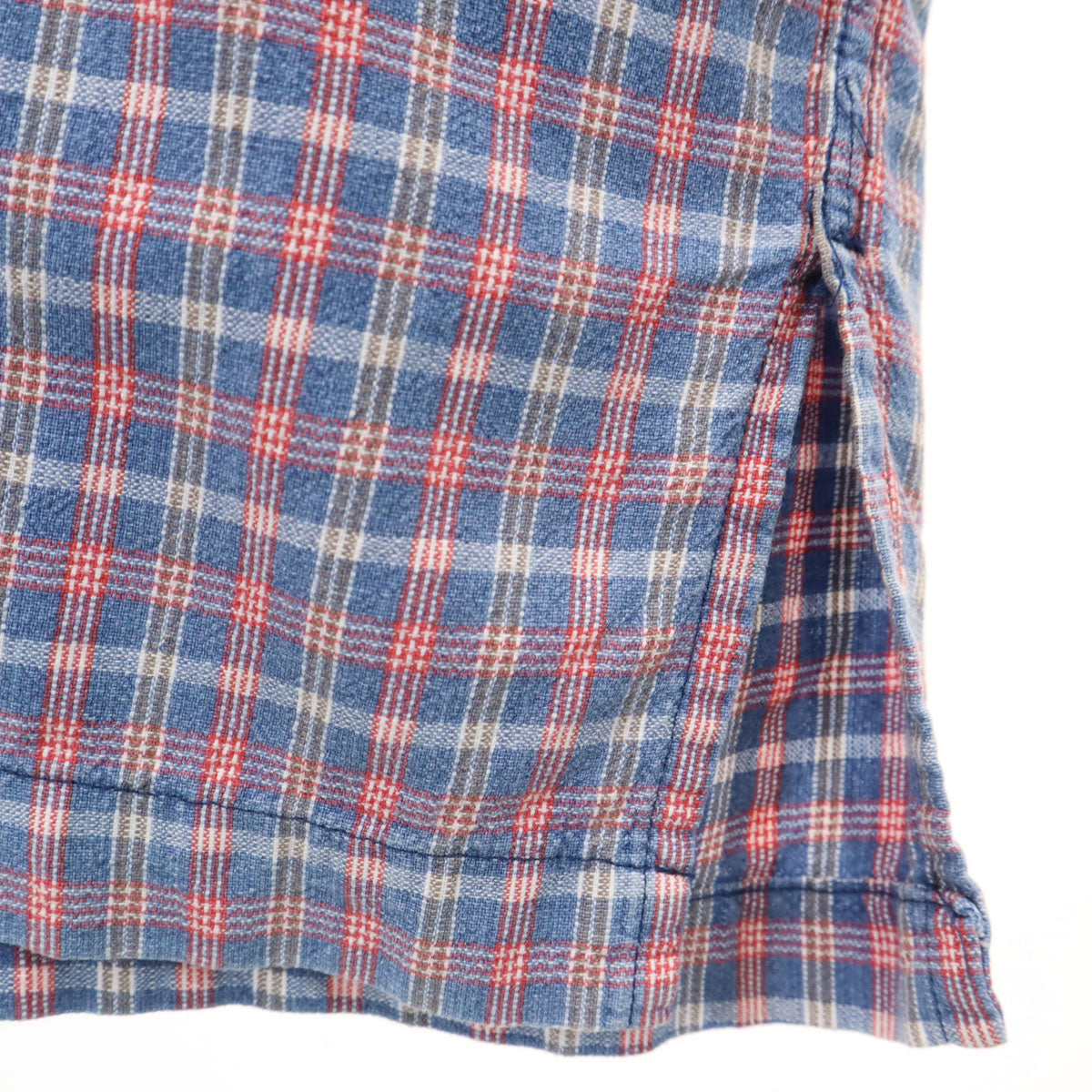 reyn spooner レインスプーナー 90s オールド 水着タグ チェック柄 半袖 ハーフボタン ボタンダウンシャツ M ブルー系 プルオーバー メンズ