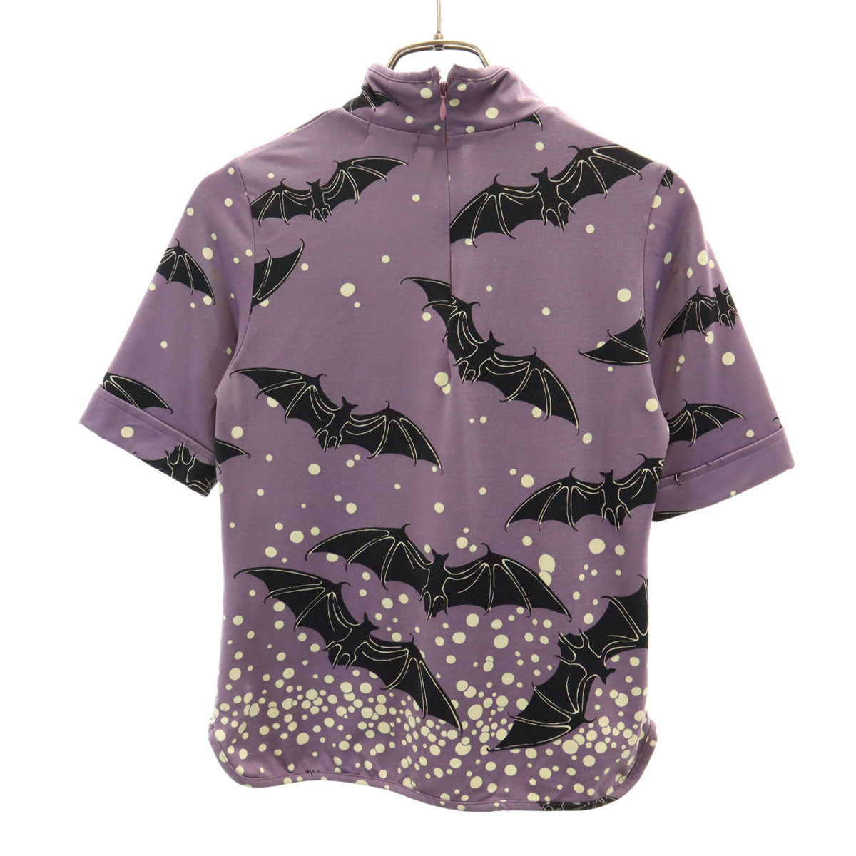 HYSTERICS ヒステリックス 日本製 コウモリ柄 半袖 チャイナ シャツ FREE パープル レディース
