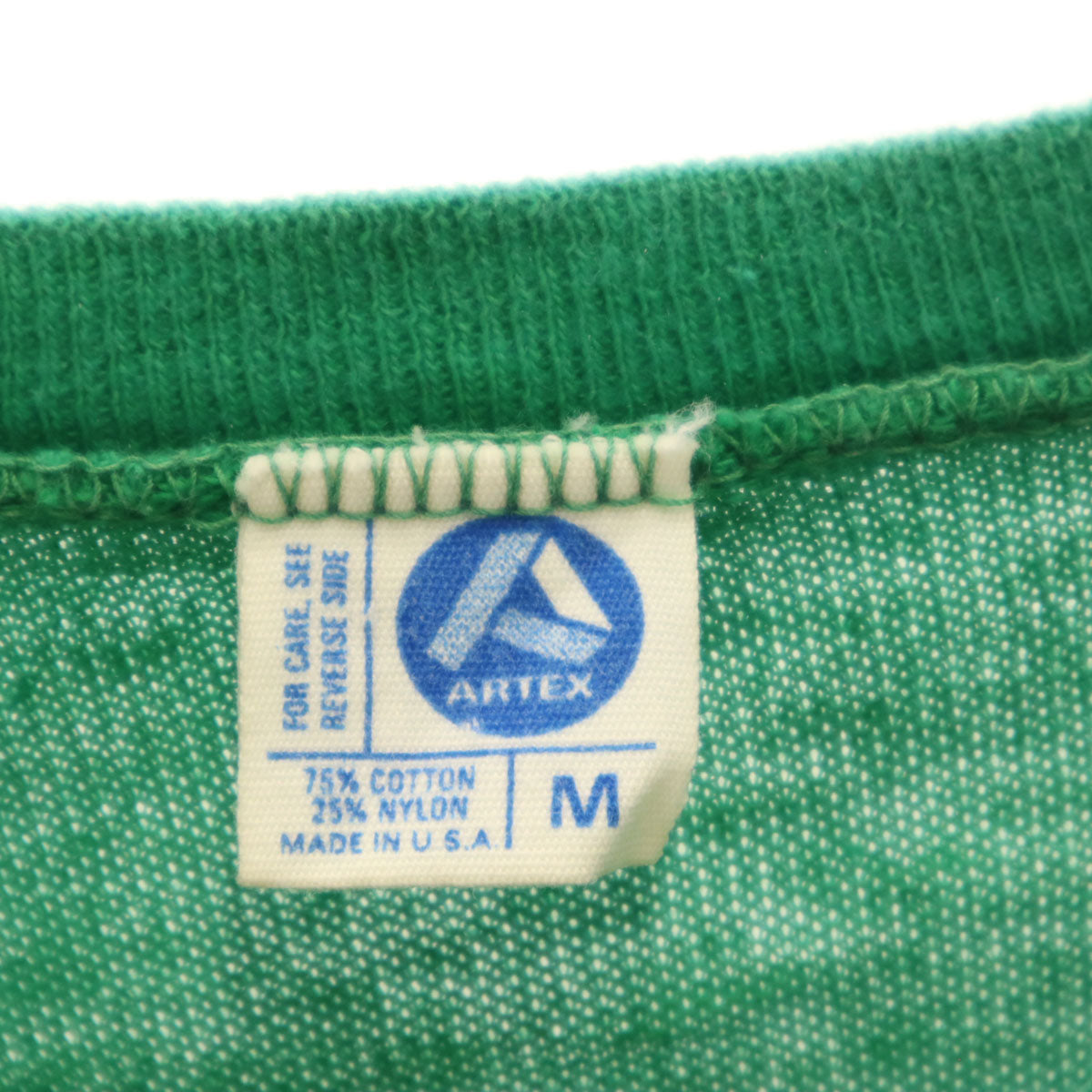 ARTEX アルテックス 70s 80s USA製 ヴィンテージ NCAA ミシガンステート スパルタンズ 半袖 アメフト Tシャツ M グリーン メンズ